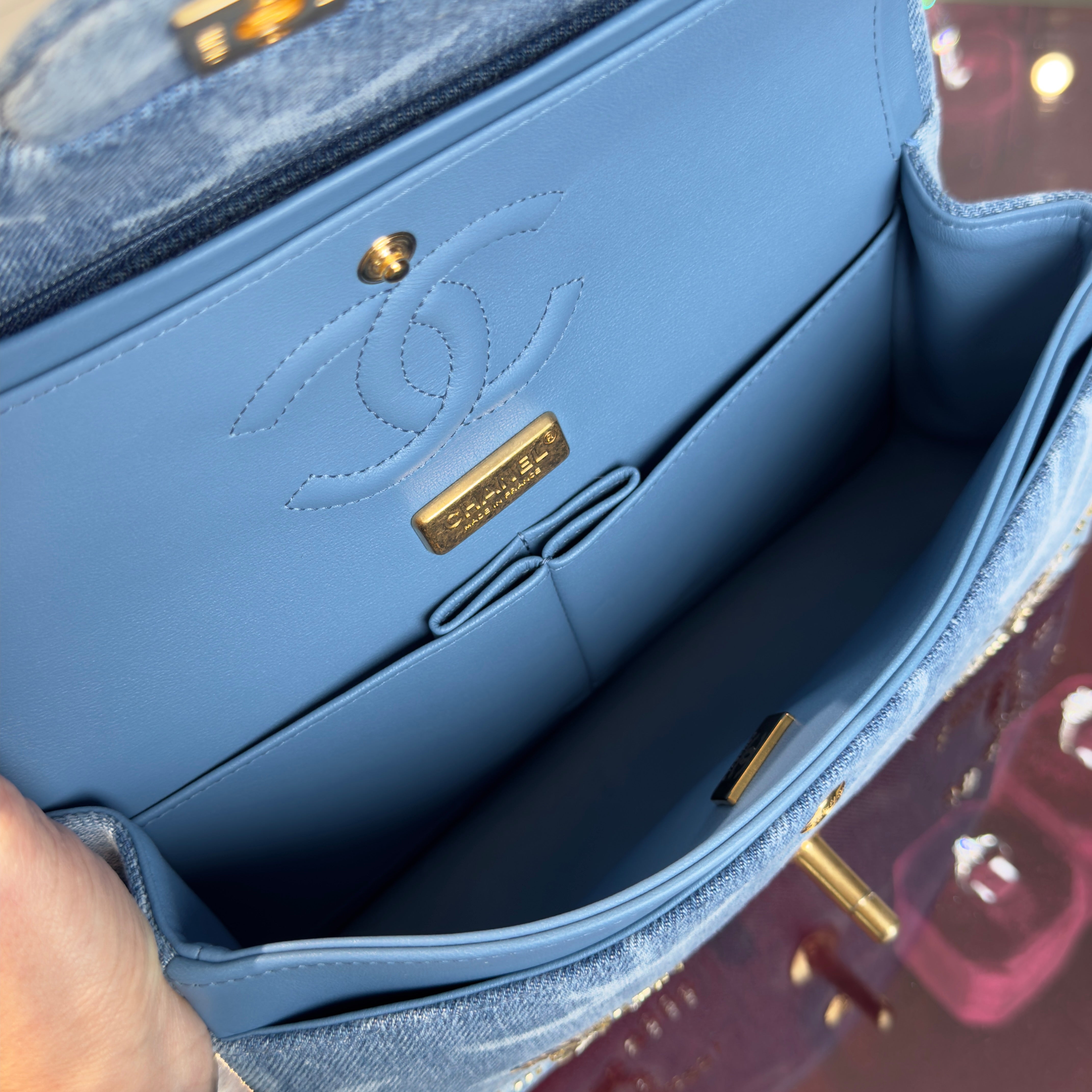Chanel Blue Denim Sequin CC Flap Bag 23B Small - Queen May