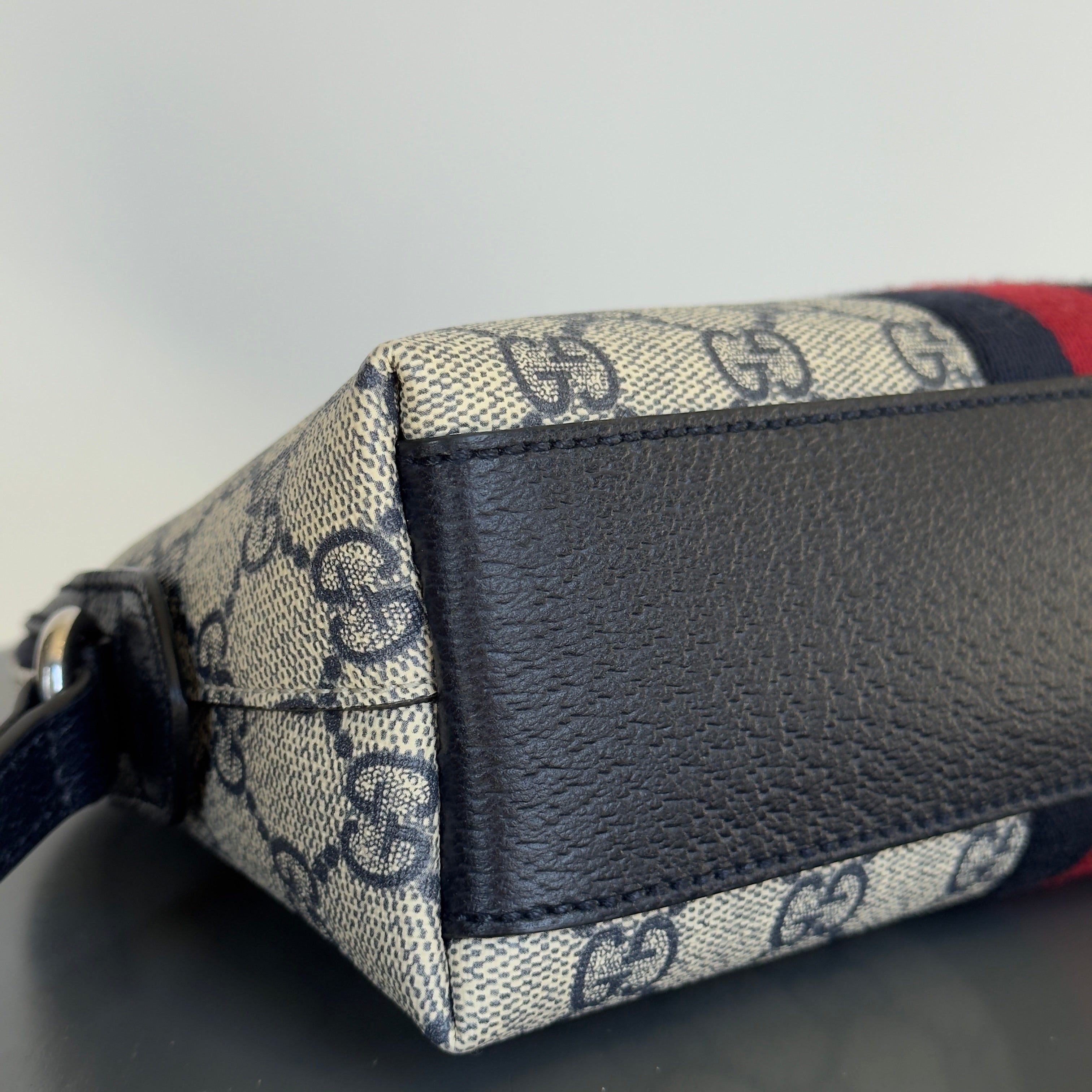 Gucci GG Supreme Monogram Dollar Ophidia Dome Bag Navy - Queen May