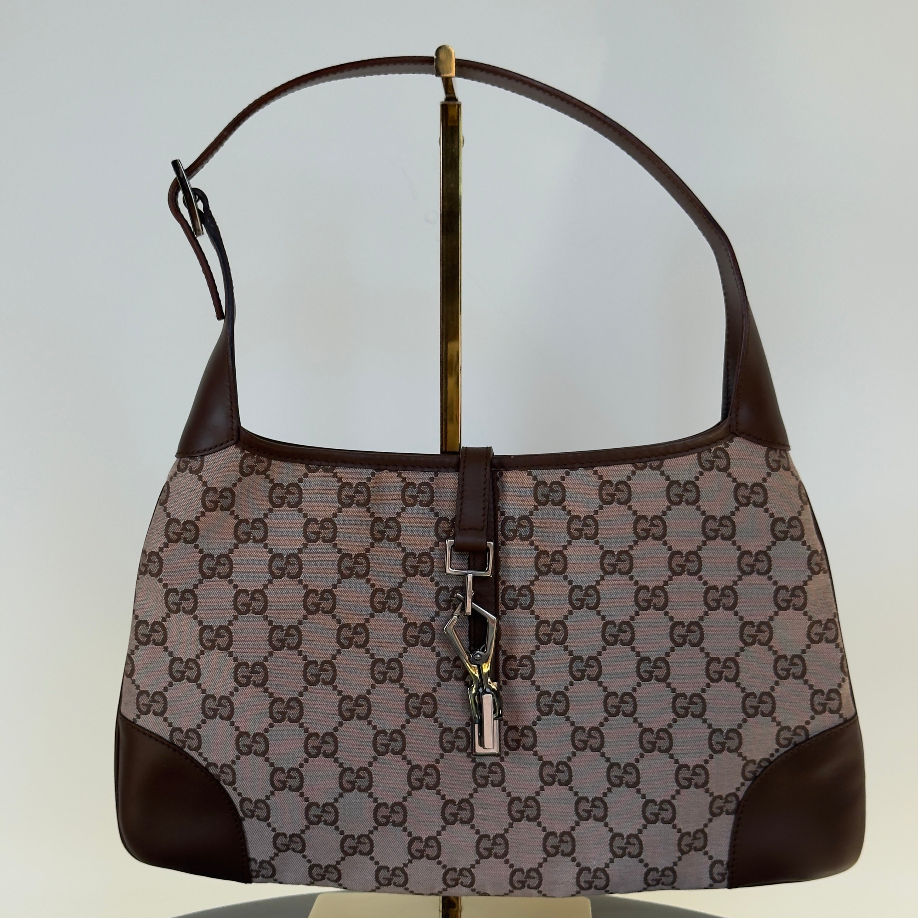 Vintage Gucci Jackie Canvas Shoulder Bag - Queen May