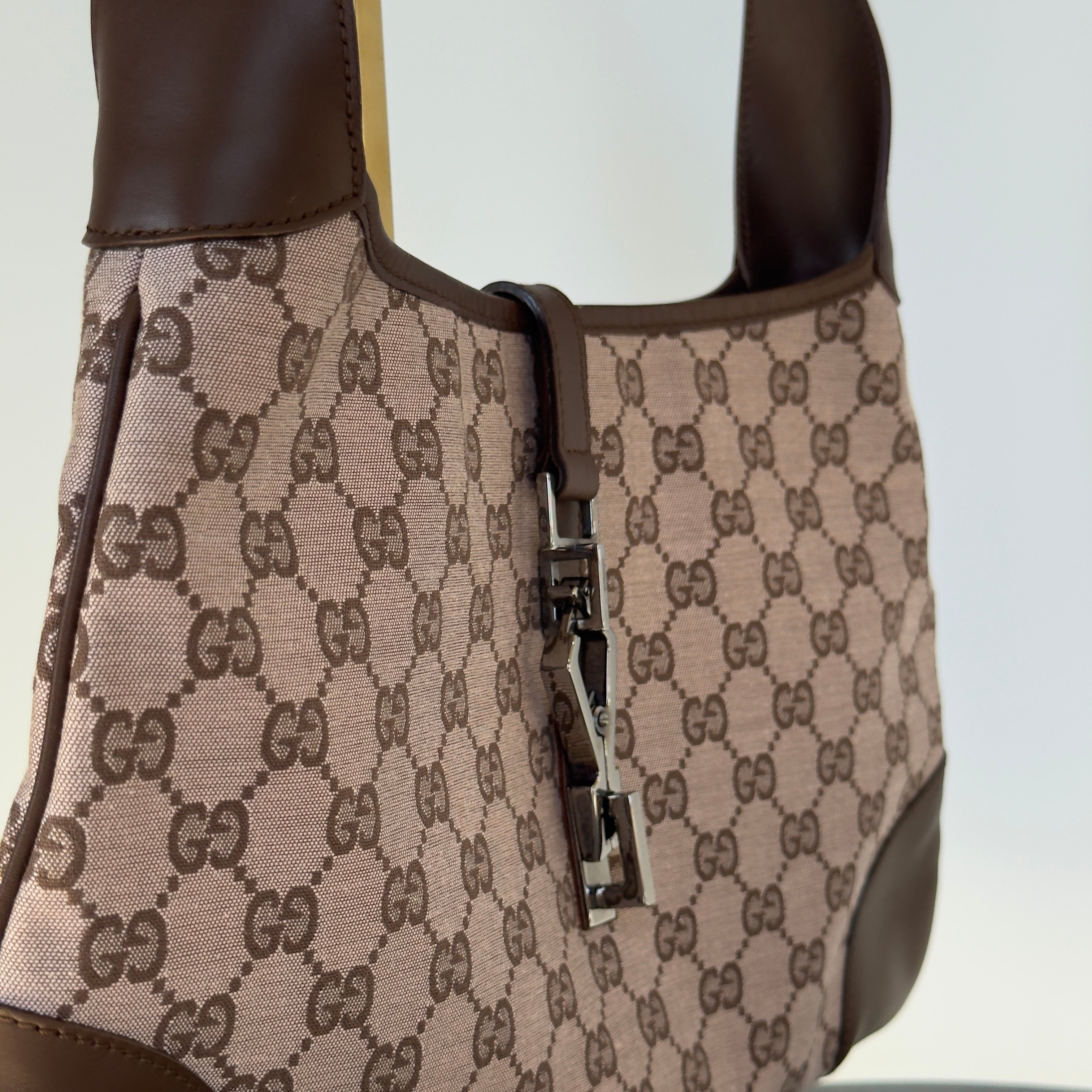 Vintage Gucci Jackie Canvas Shoulder Bag - Queen May