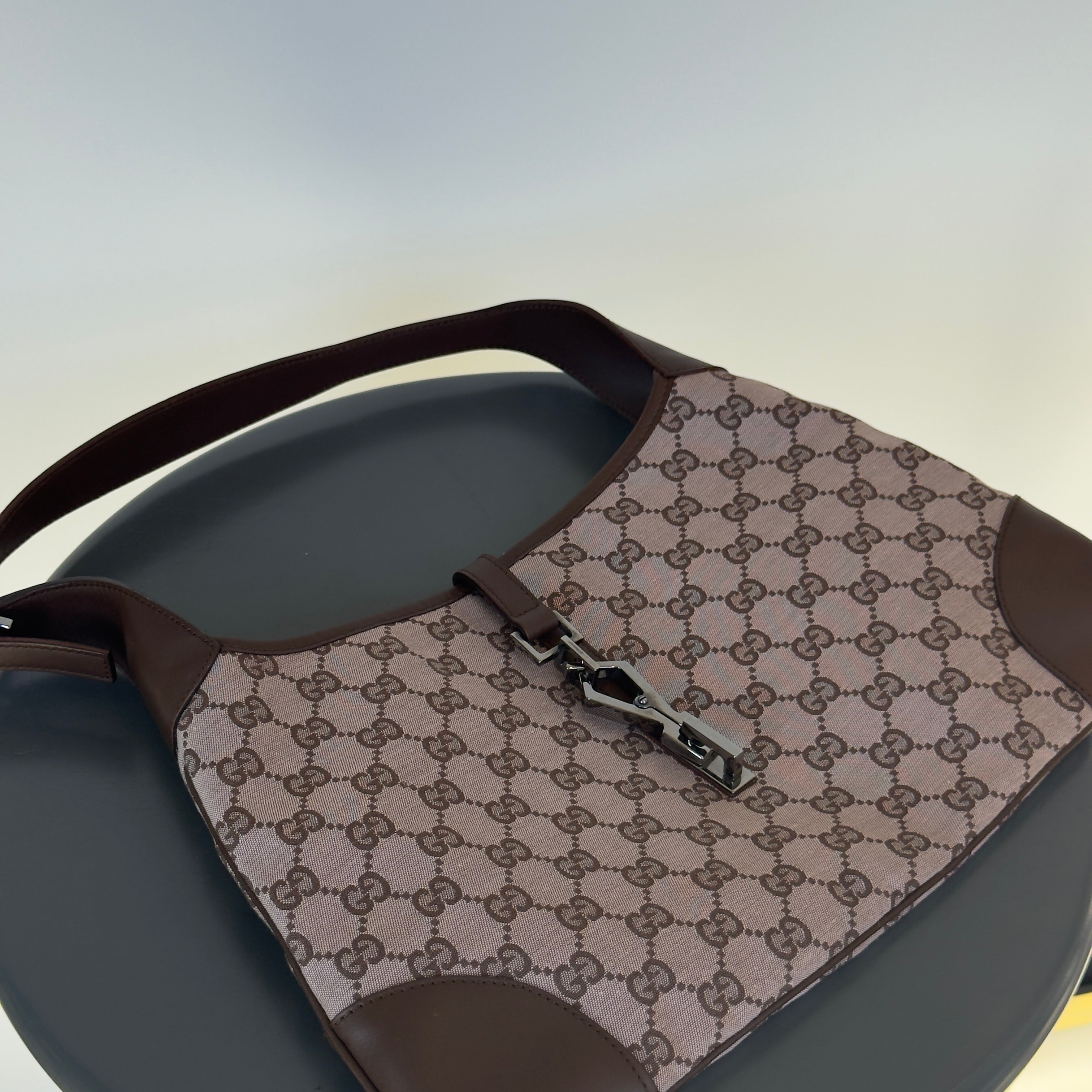 Vintage Gucci Jackie Canvas Shoulder Bag - Queen May