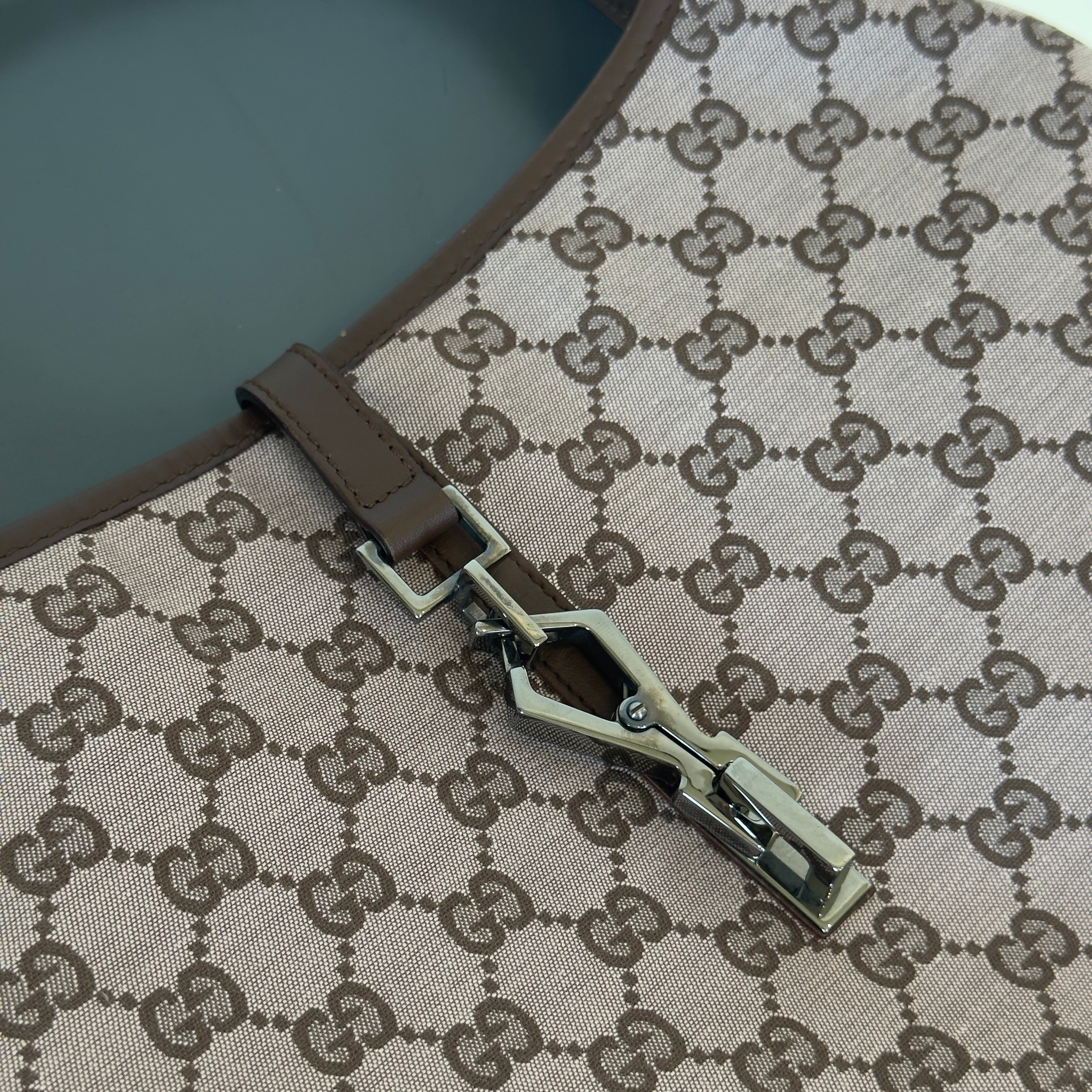 Vintage Gucci Jackie Canvas Shoulder Bag - Queen May