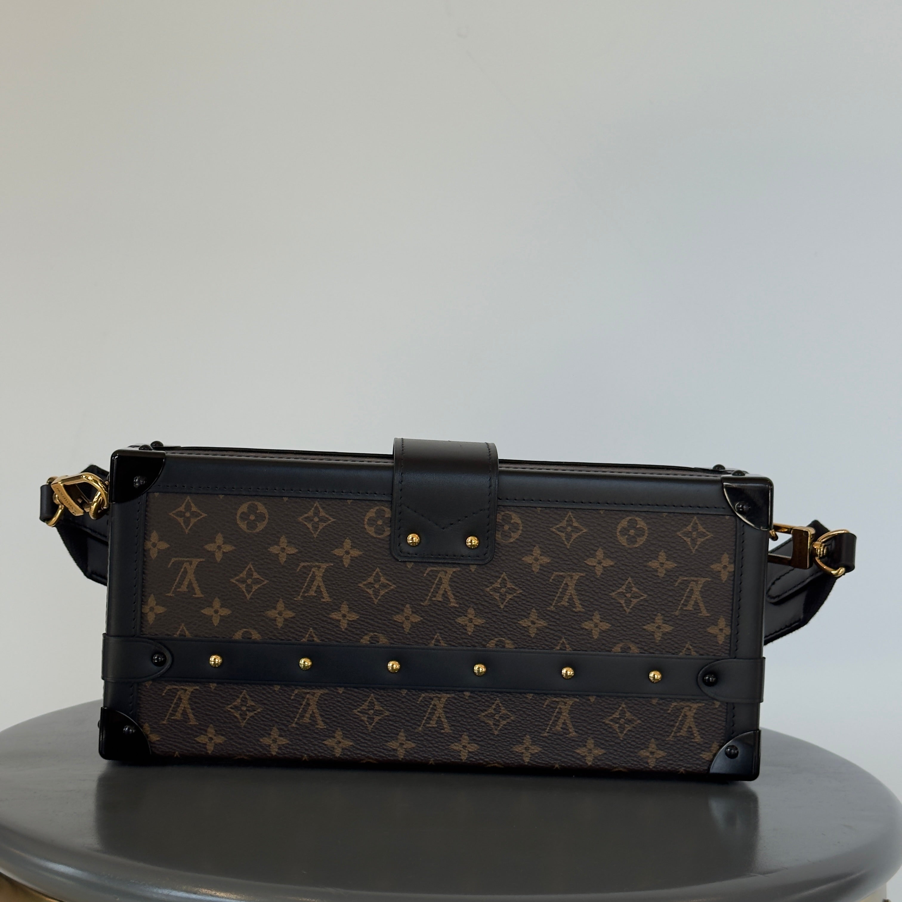 Louis Vuitton Limited Edition Runway Monogram Canvas Petite Malle East West Gold Hardware 2022 - Queen May
