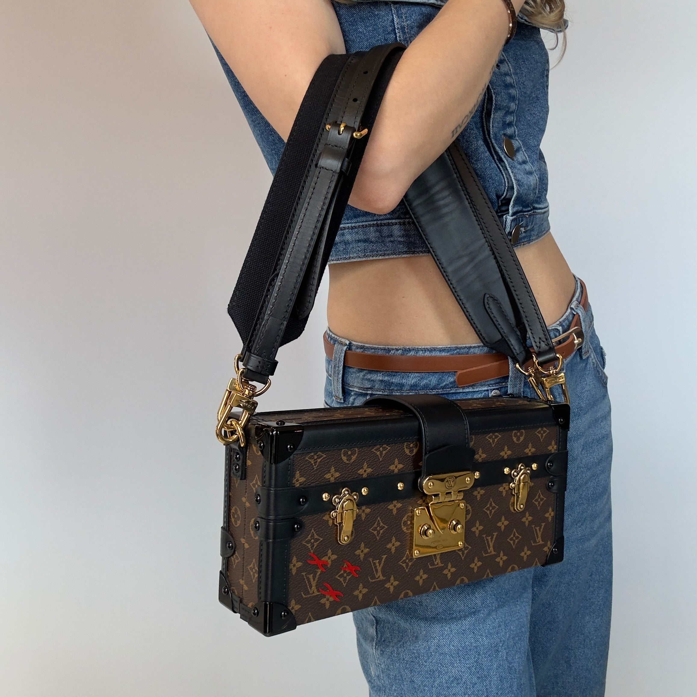 Louis Vuitton Limited Edition Runway Monogram Canvas Petite Malle East West Gold Hardware 2022 - Queen May
