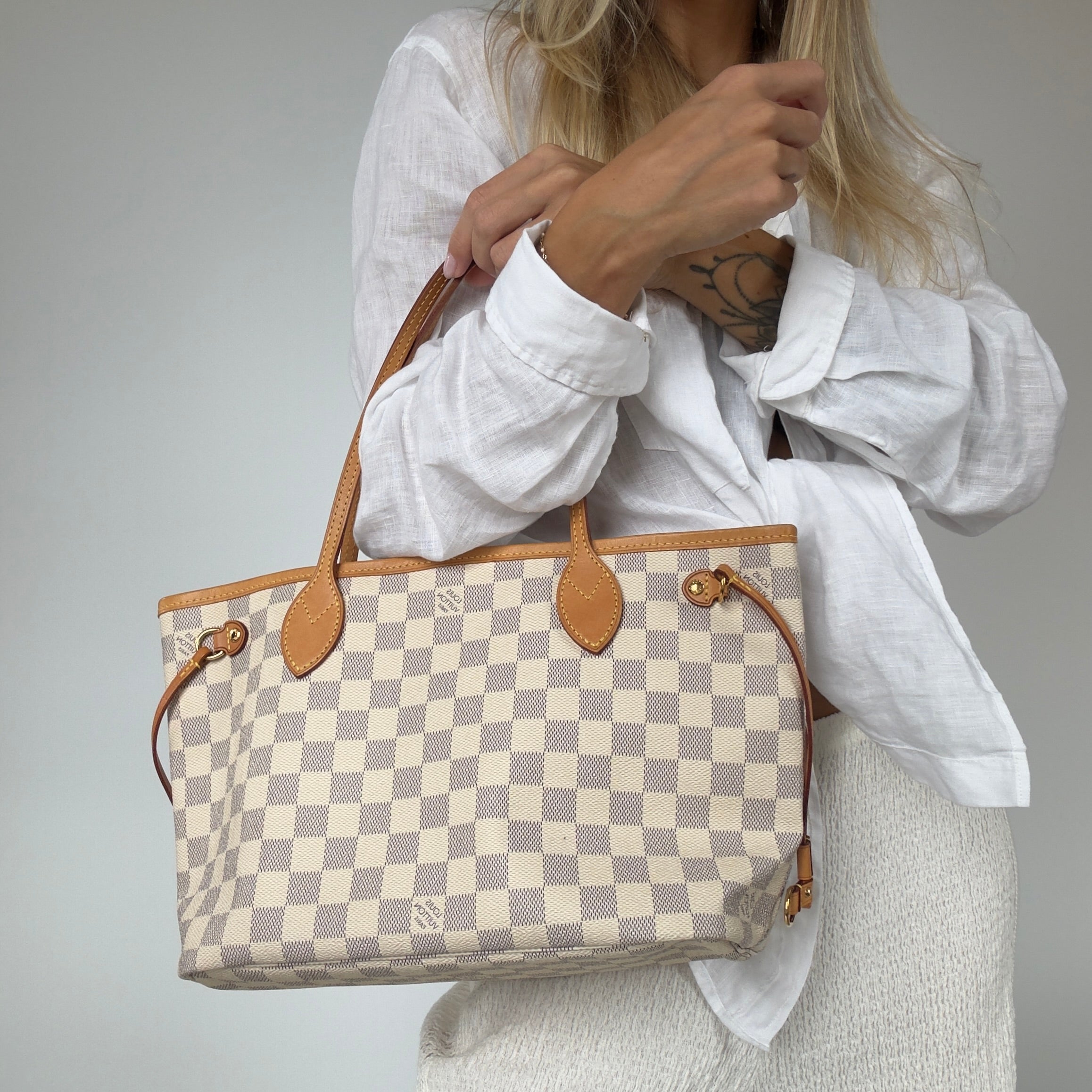 Louis Vuitton Damier Azur Neverfull PM with Pouch - Queen May