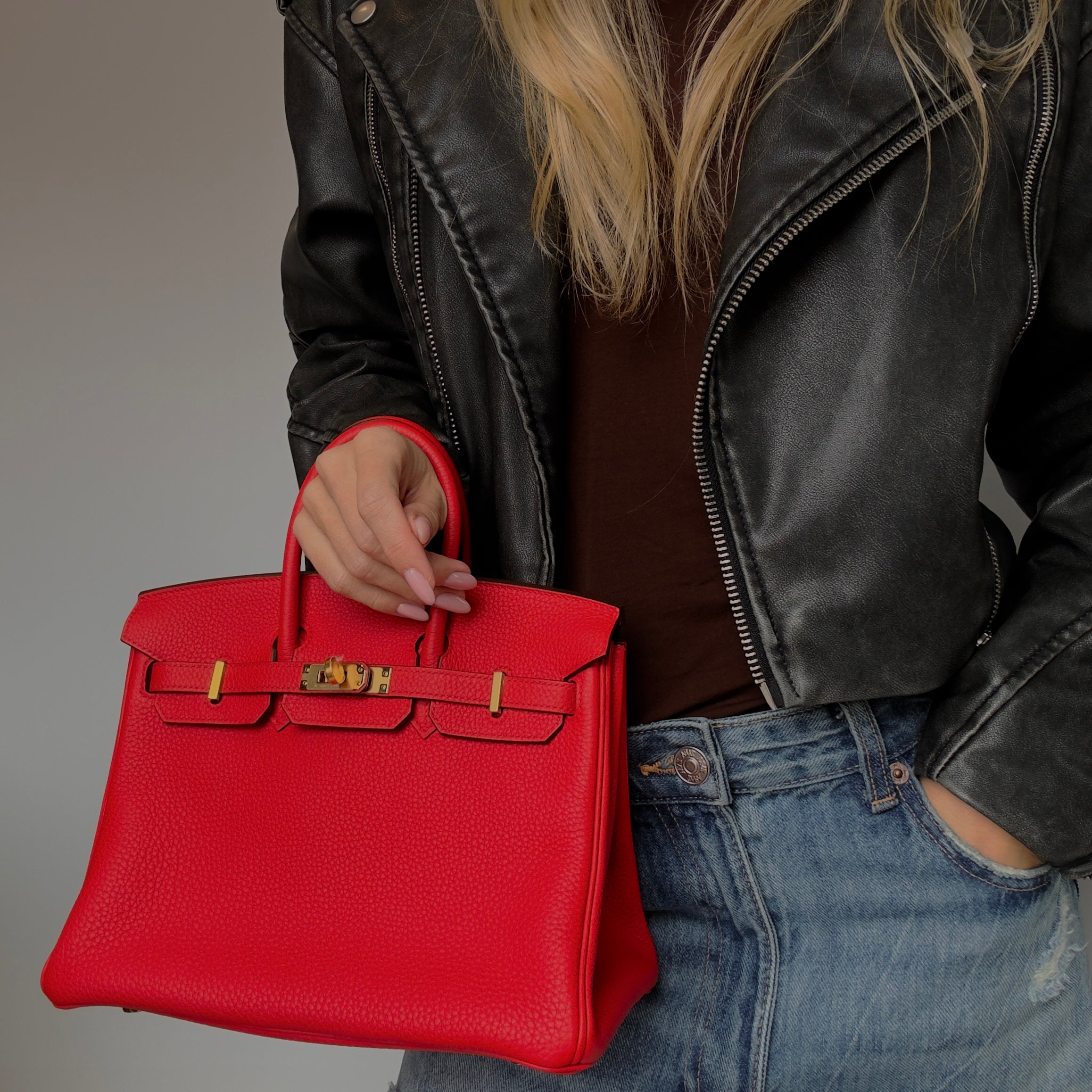 Hermes Birkin 25 Rouge De Coeur Togo Gold Toned Hardware - Queen May