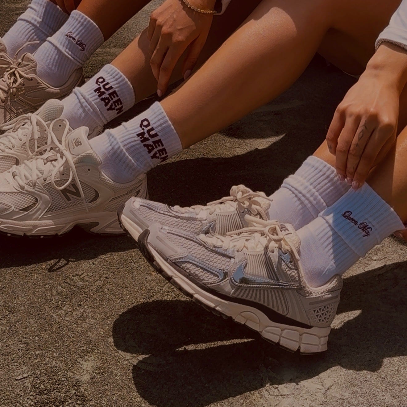 Queen May Embroidered Socks - Queen May