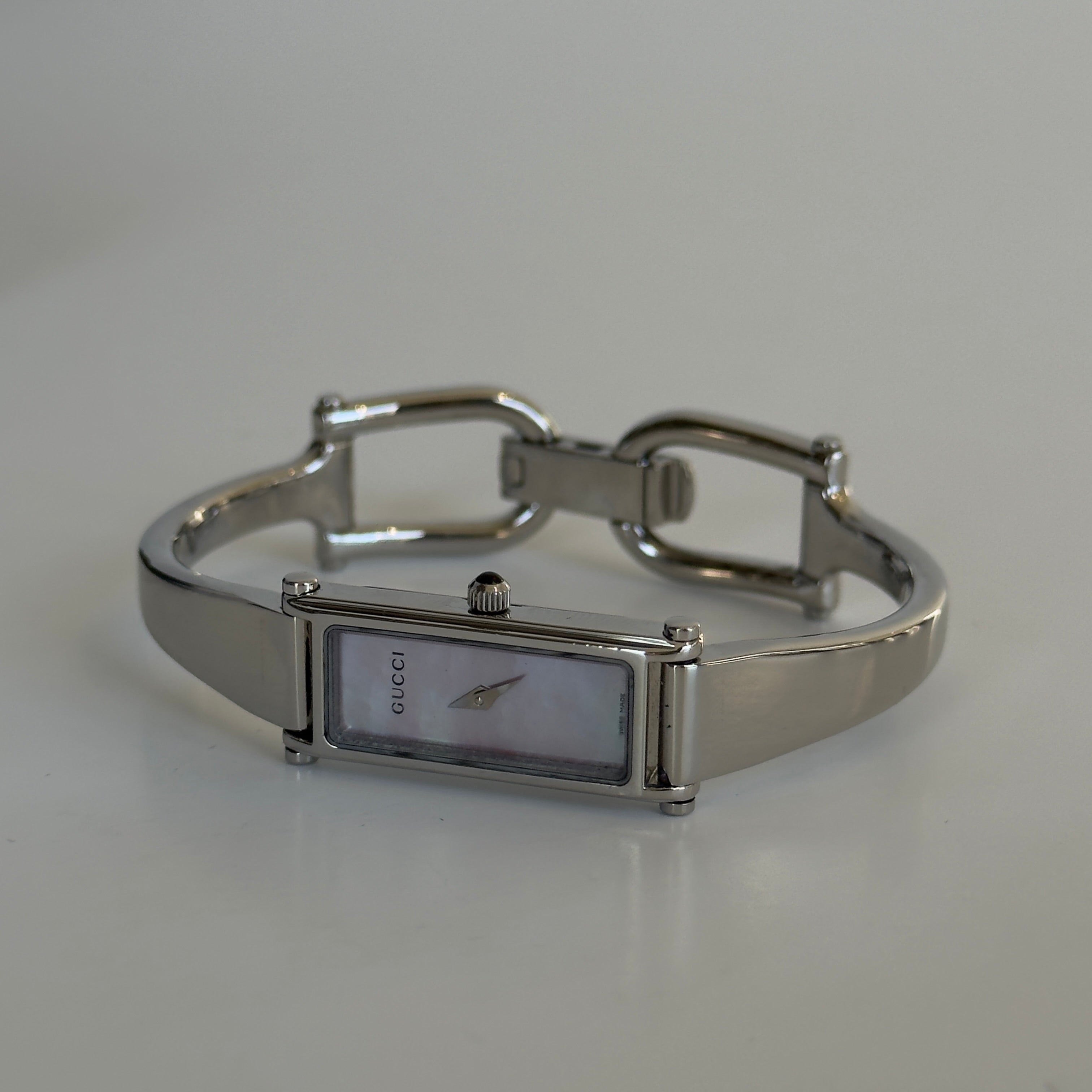 Gucci 1500L Pink Mother of Pearl Dial Horsebit Watch - Queen May