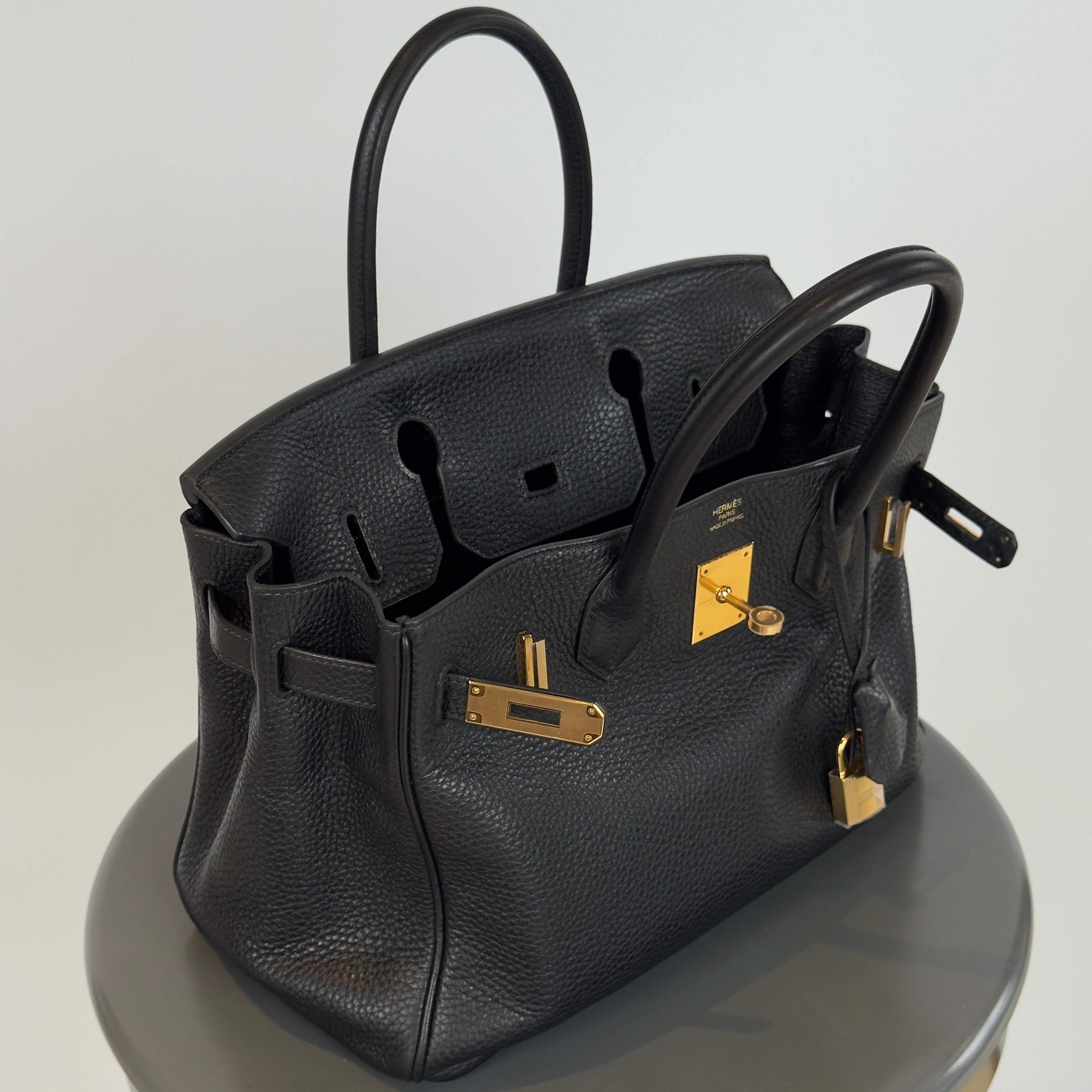 Hermes Birkin 30 Black Togo Gold Gold Hardware 2015 - Queen May