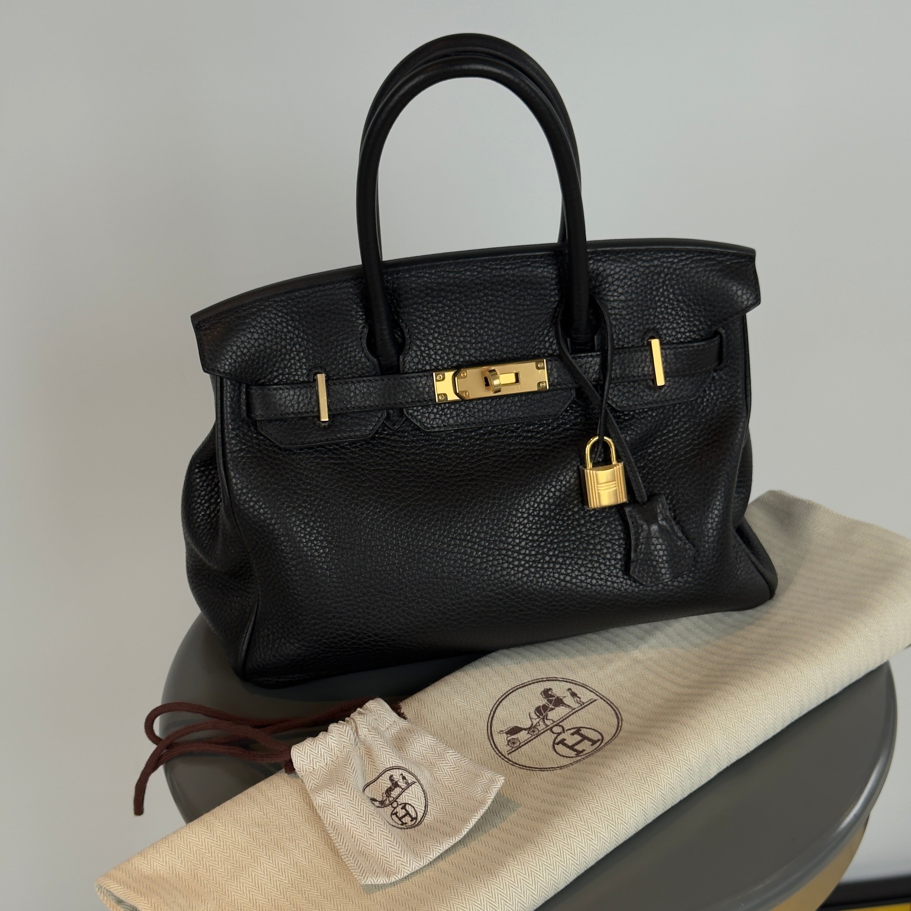 Hermes Birkin 30 Black Togo Gold Gold Hardware 2015 - Queen May