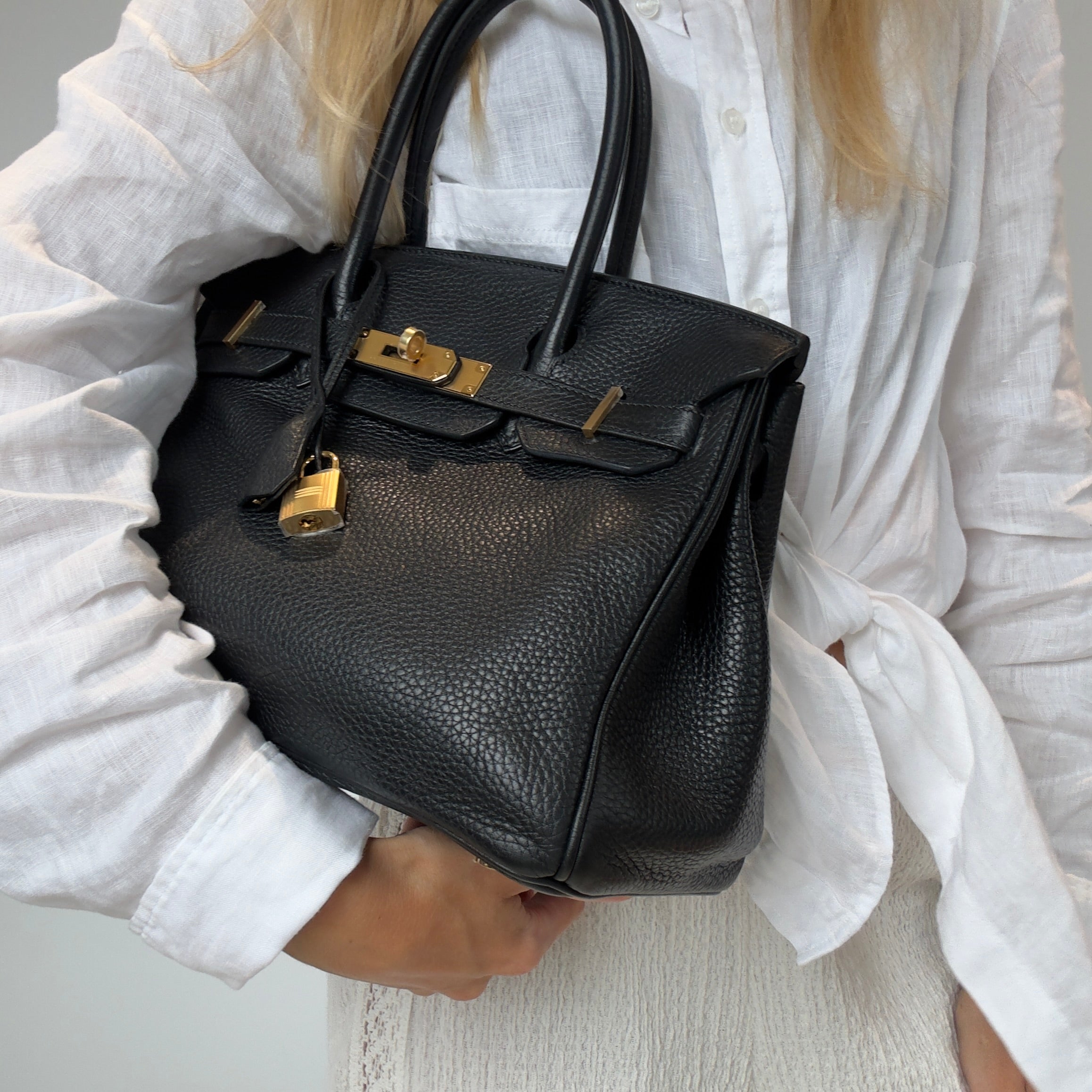 Hermes Birkin 30 Black Togo Gold Gold Hardware 2015 - Queen May