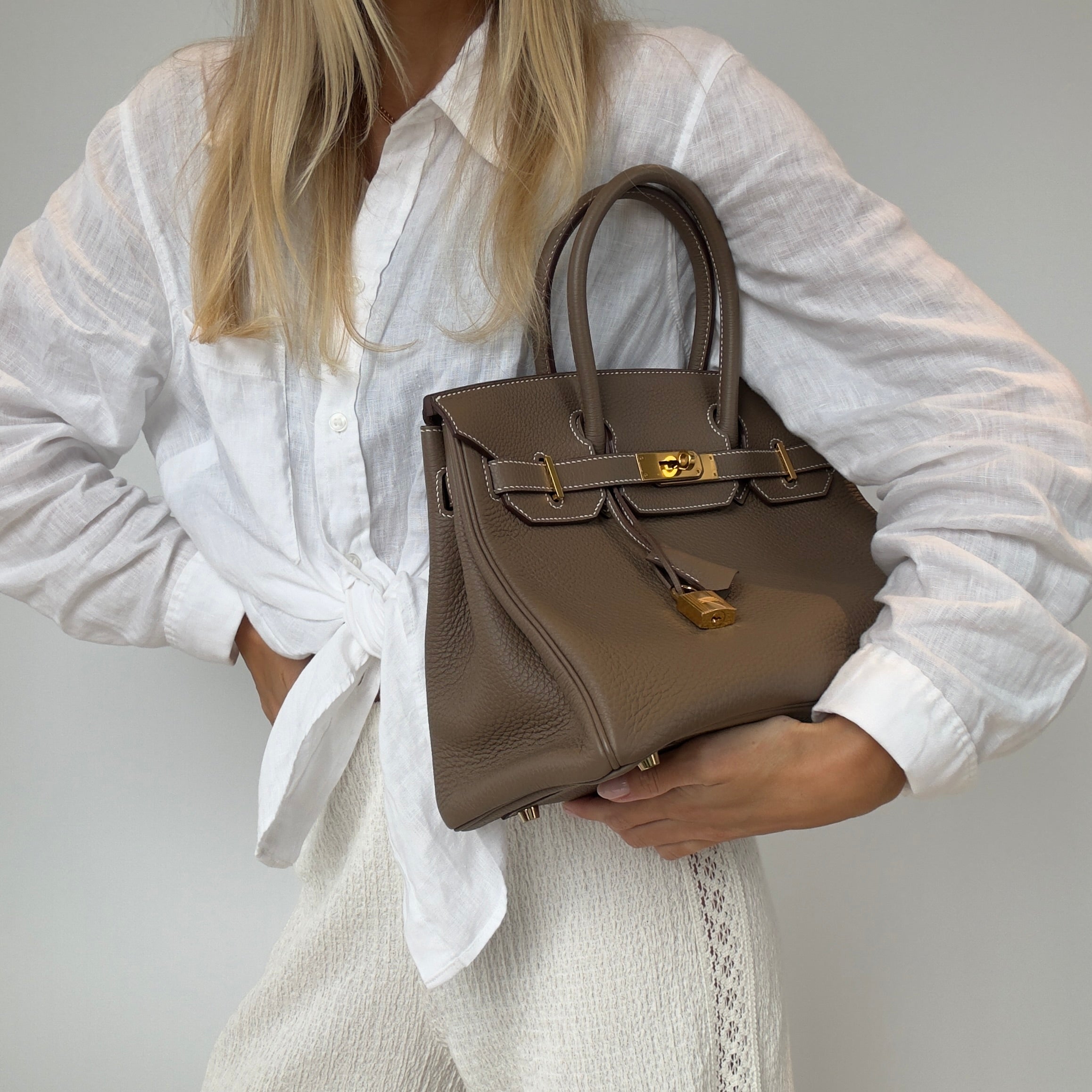 Hermes Birkin 30 Etoupe Togo Gold Gold Hardware 2013 - Queen May