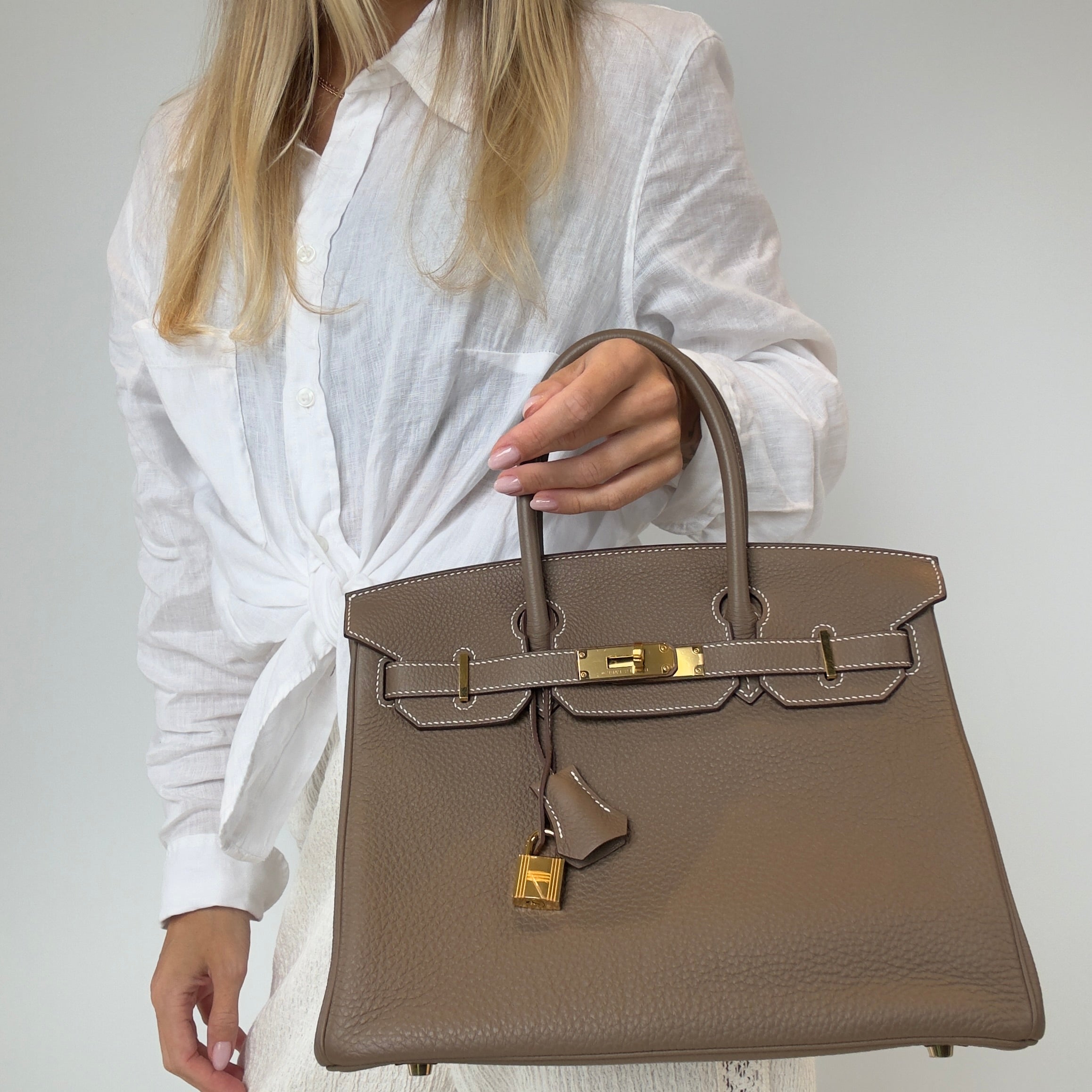 Hermes Birkin 30 Etoupe Togo Gold Gold Hardware 2013 - Queen May