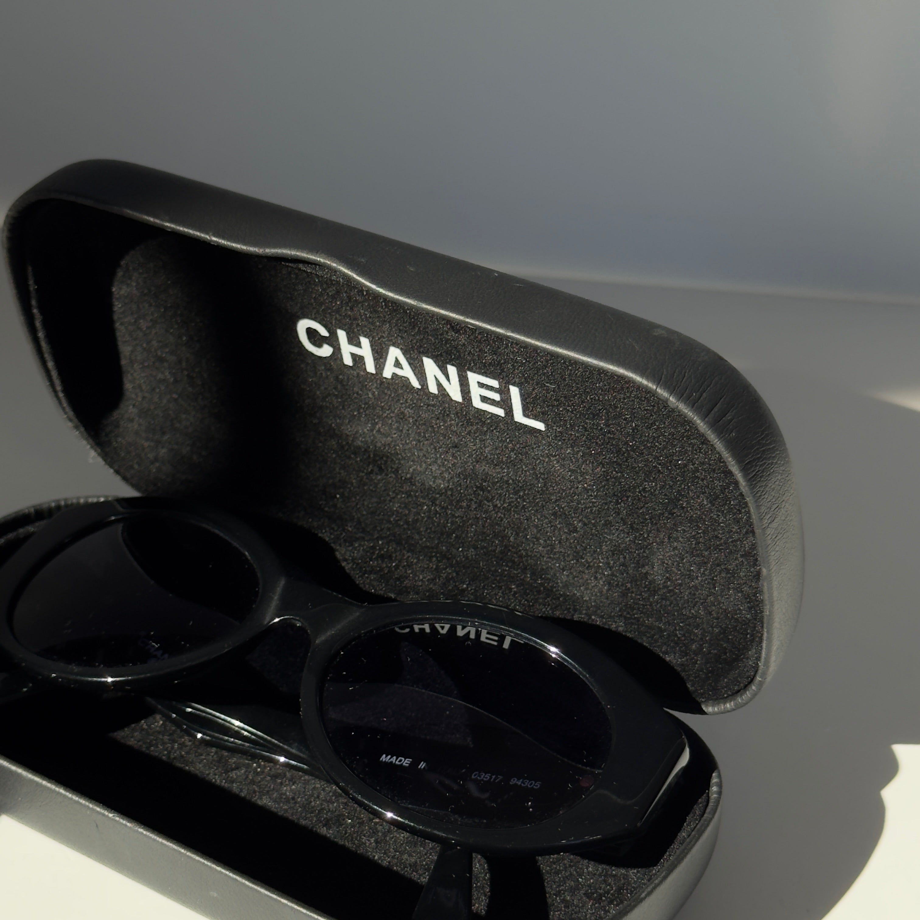 Chanel Oval Black CC Logo Sunglasses - Queen May