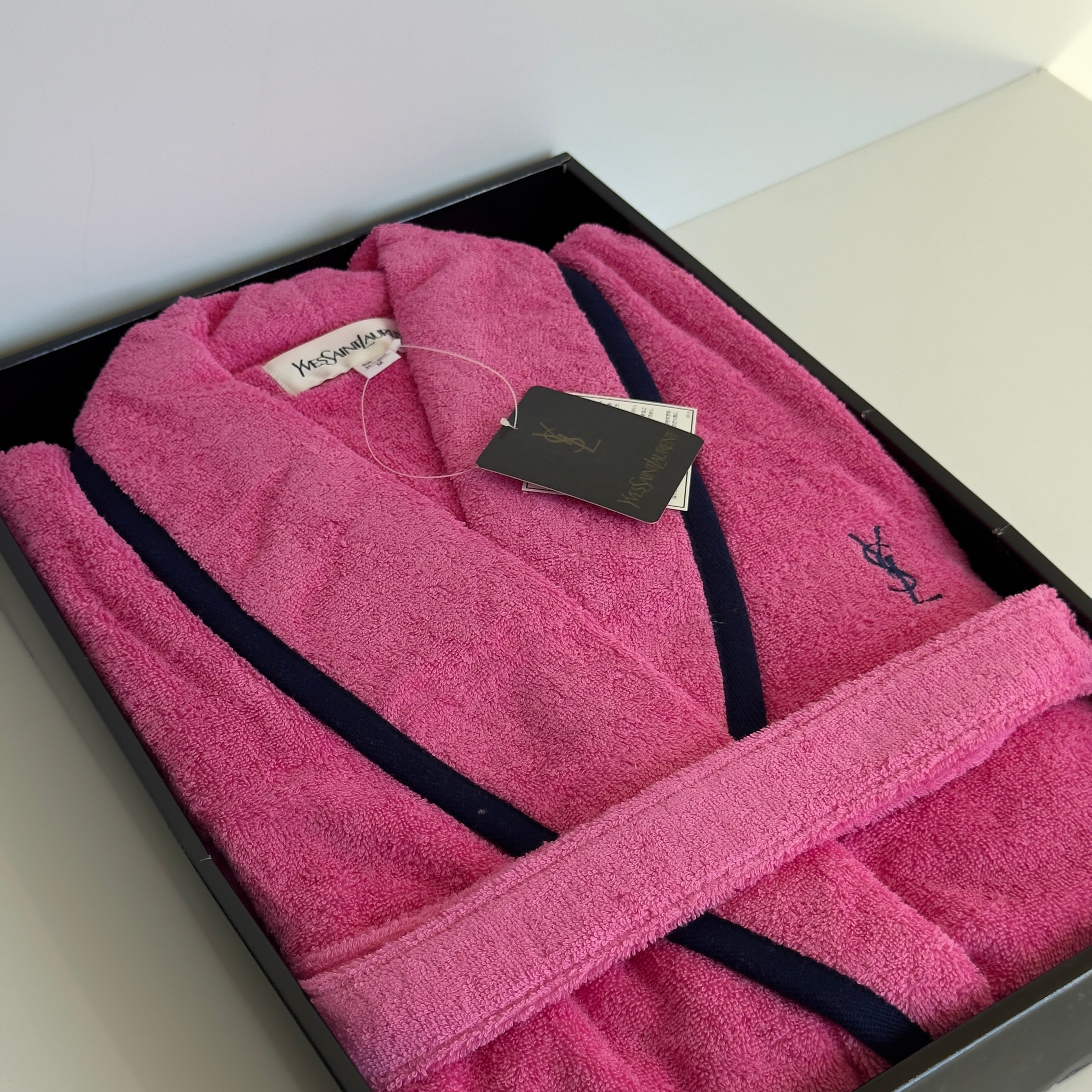 Vintage Yves Saint Laurent Terry Cloth Robe Pink - Queen May