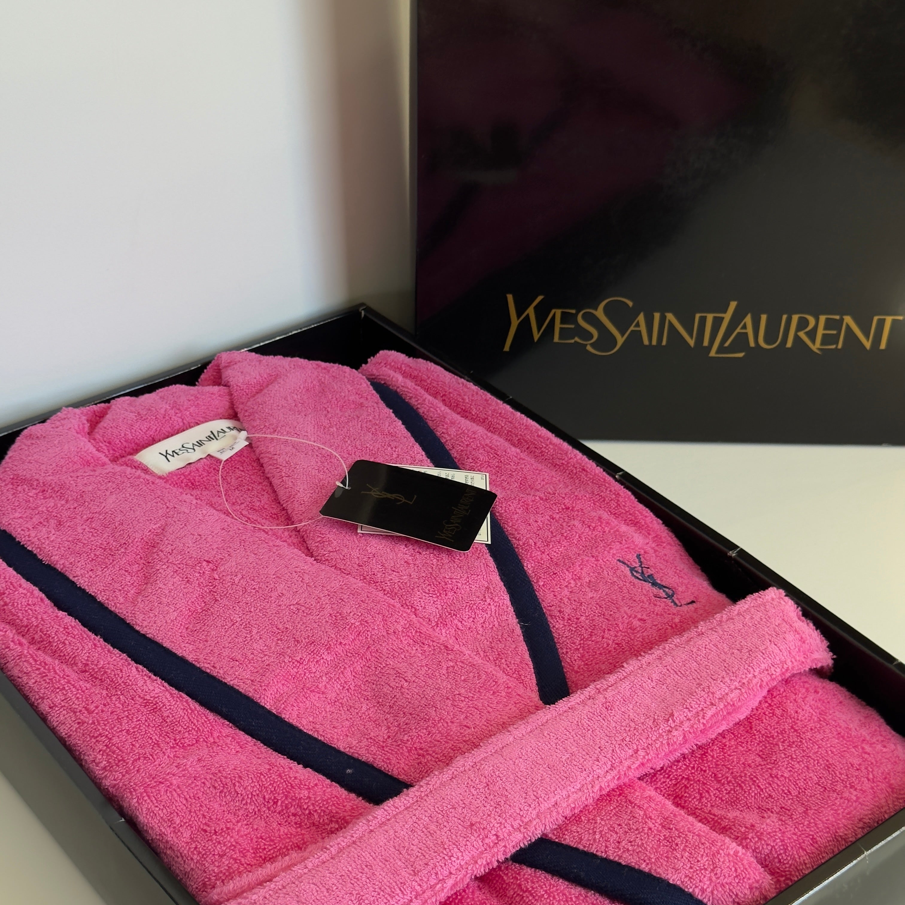 Vintage Yves Saint Laurent Terry Cloth Robe Pink - Queen May