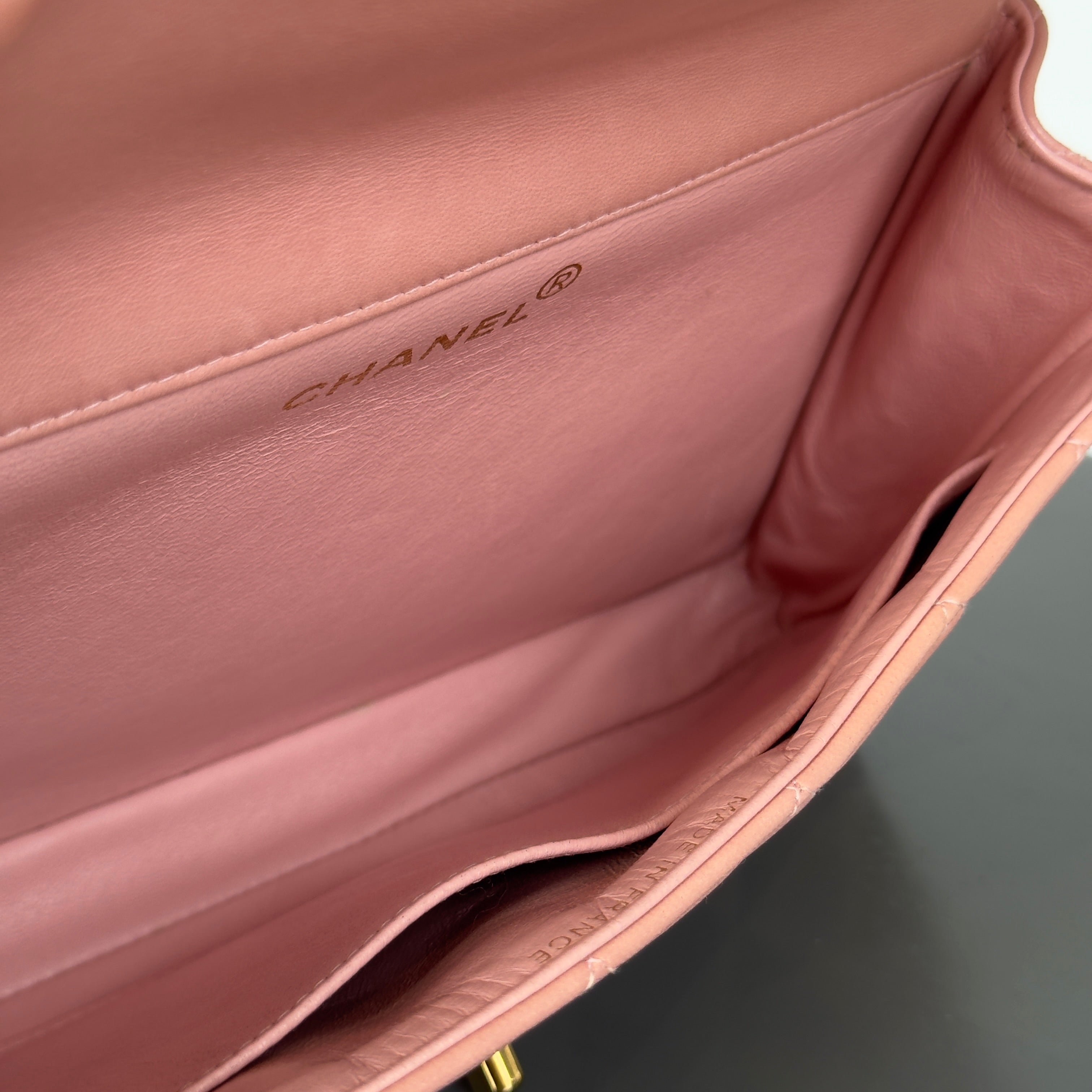 Rare Chanel Pink Lambskin Double Turnlock Flap Bag - Queen May