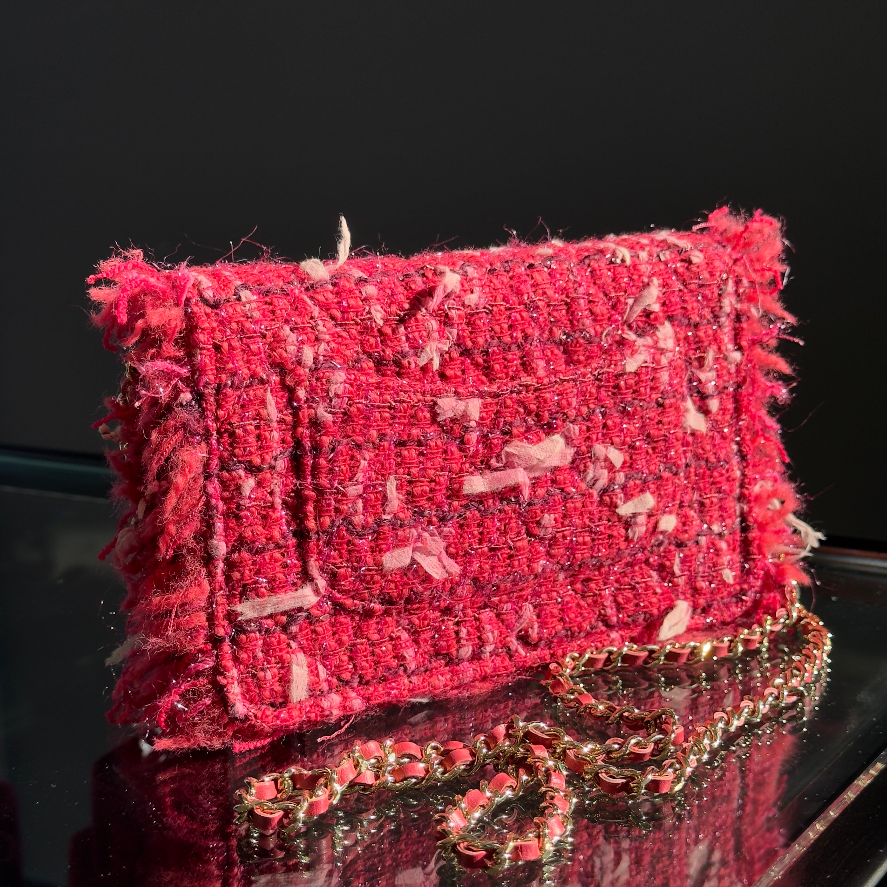 Chanel Tweed Crossbody Bag With Charms - Queen May