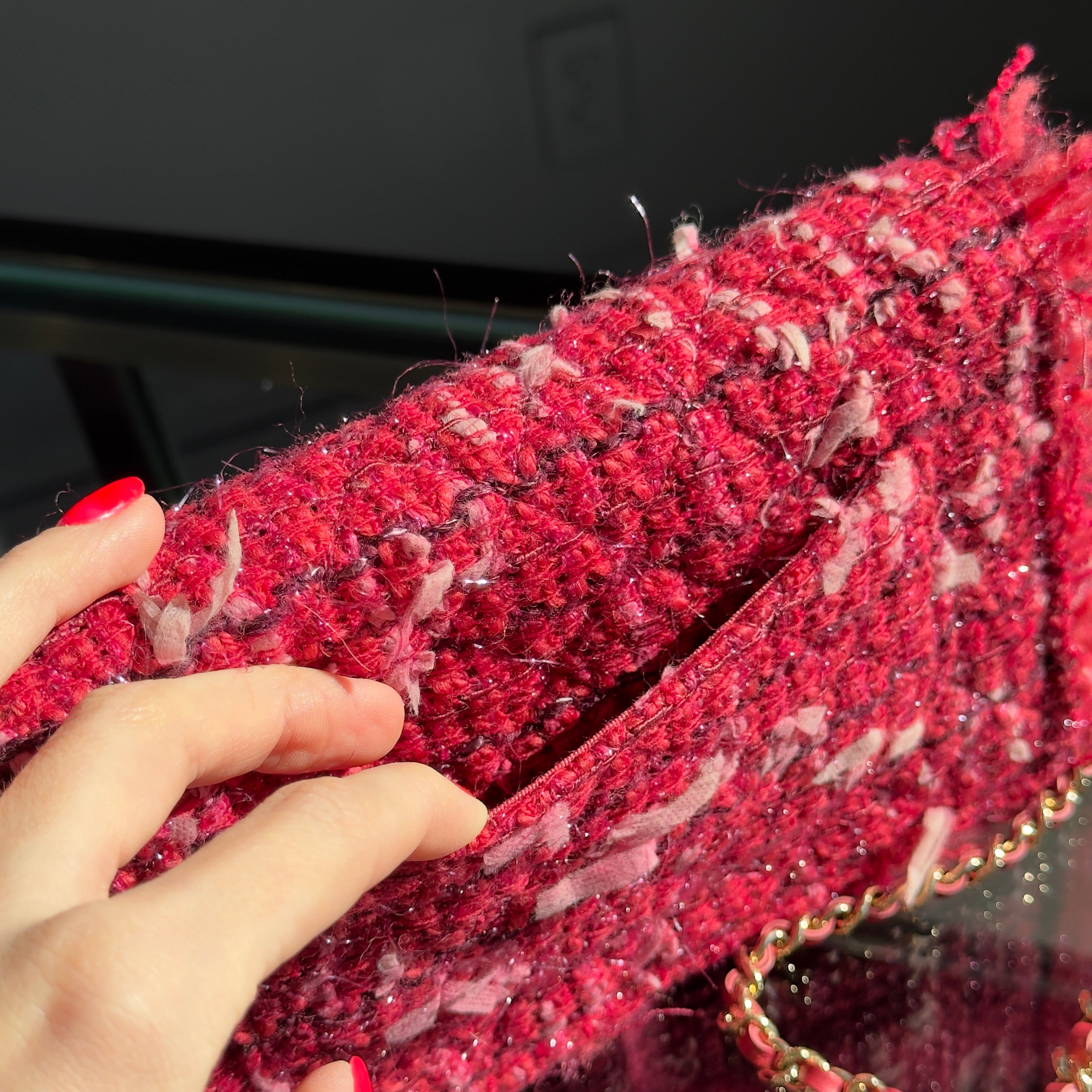 Chanel Tweed Crossbody Bag With Charms - Queen May