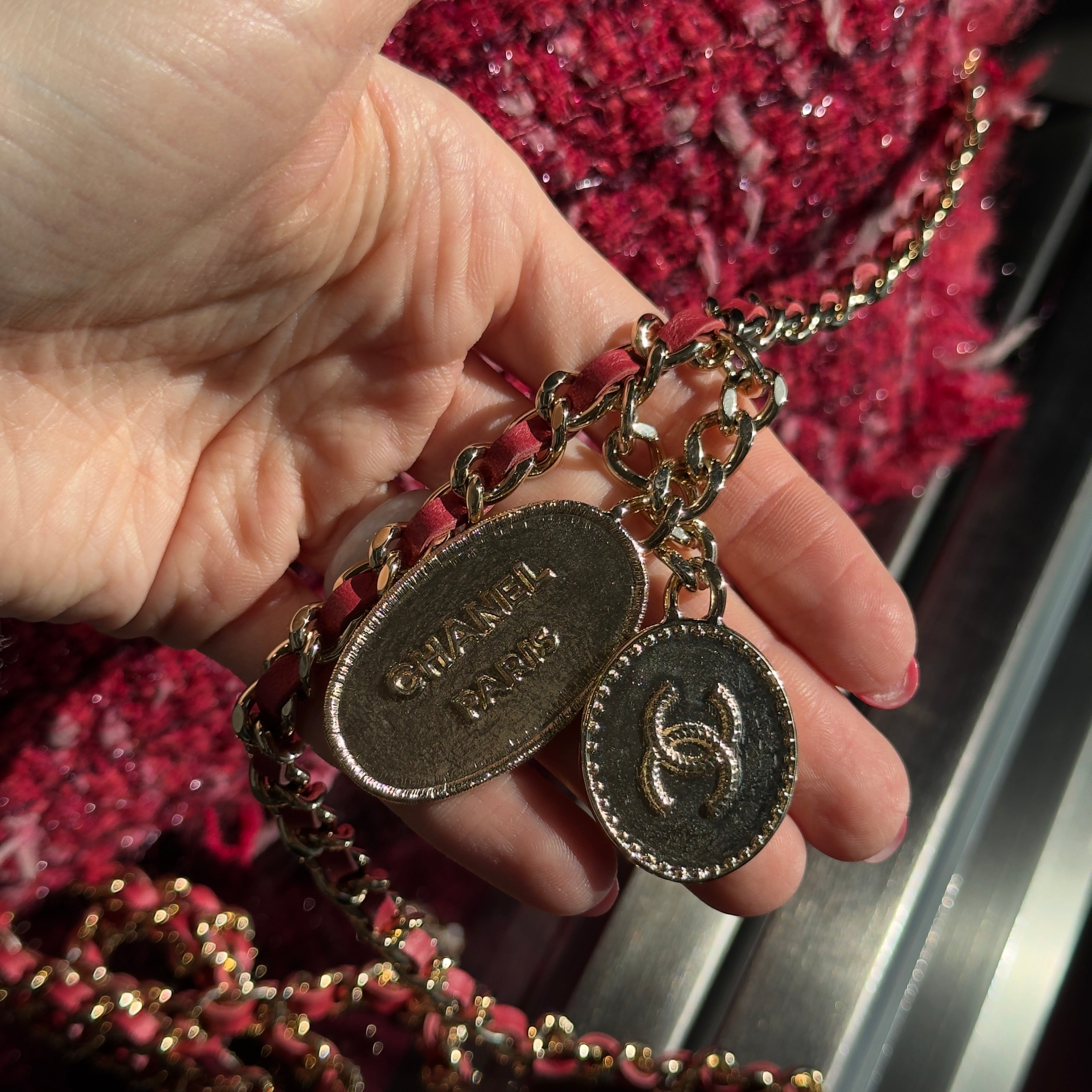 Chanel Tweed Crossbody Bag With Charms - Queen May