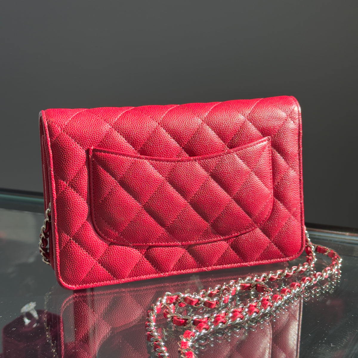 Chanel Wallet On Chain Caviar Red - Queen May
