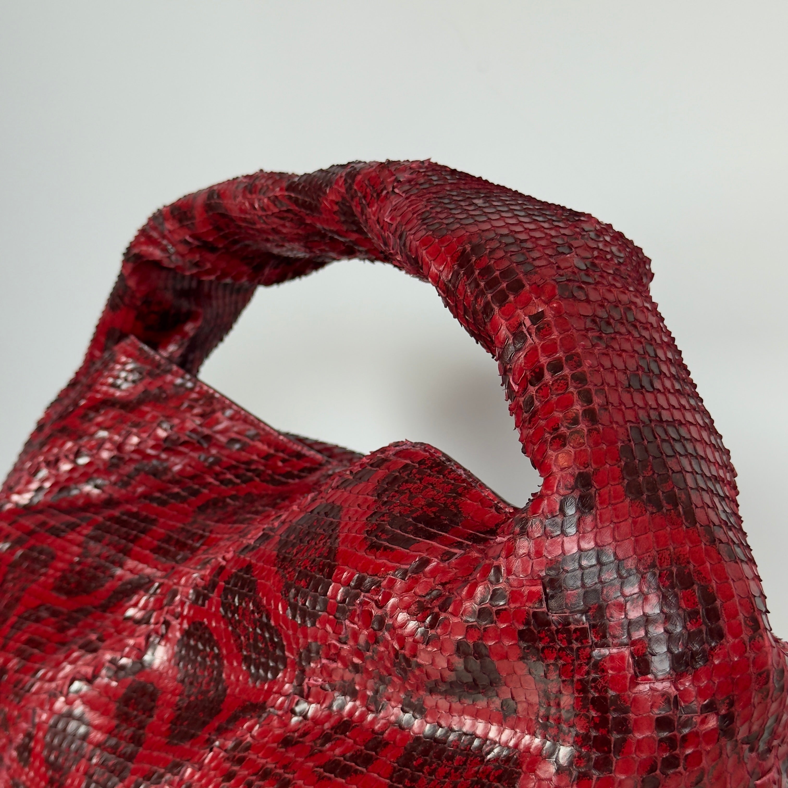 Bottega Veneta Hop Python Bag Red - Queen May
