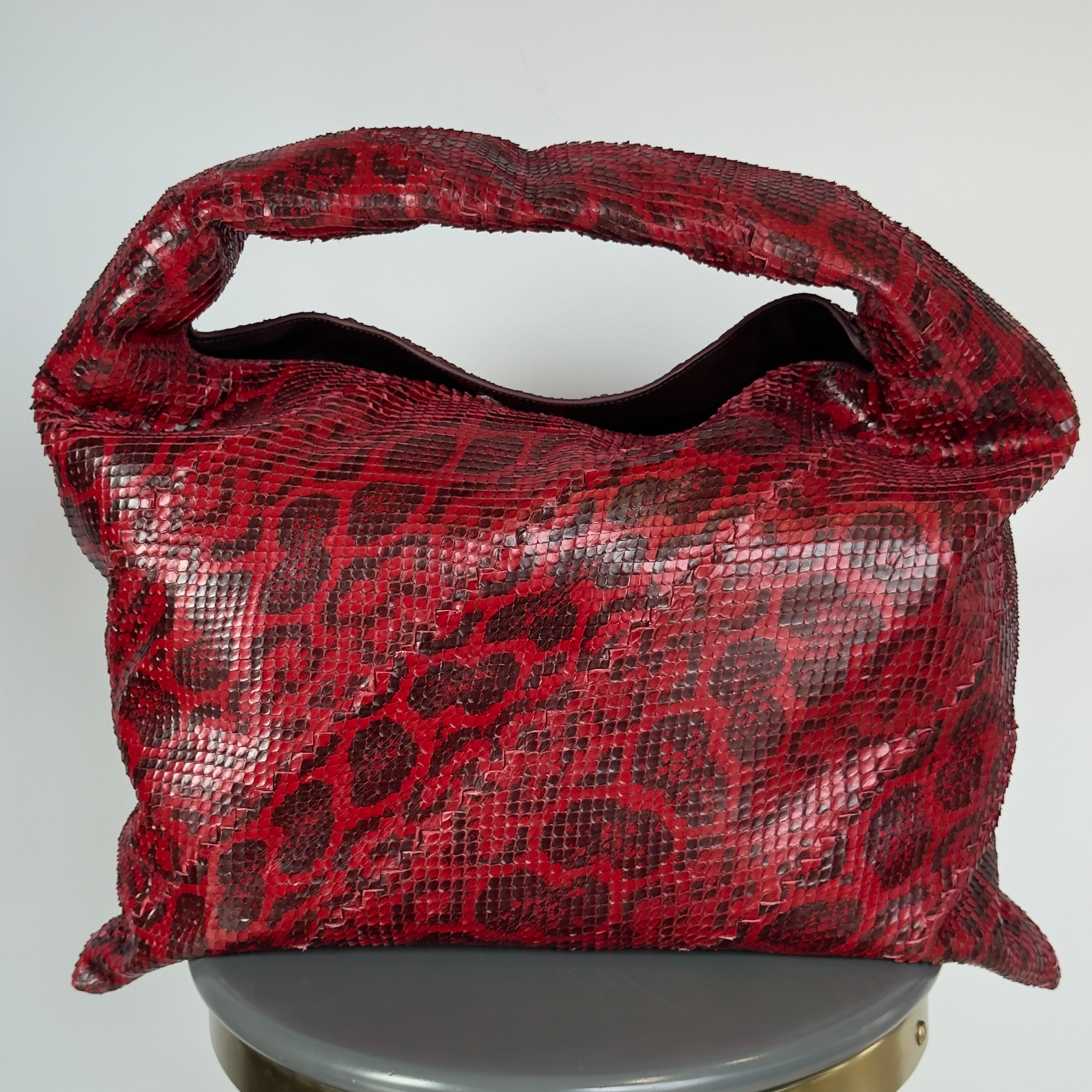 Bottega Veneta Hop Python Bag Red - Queen May