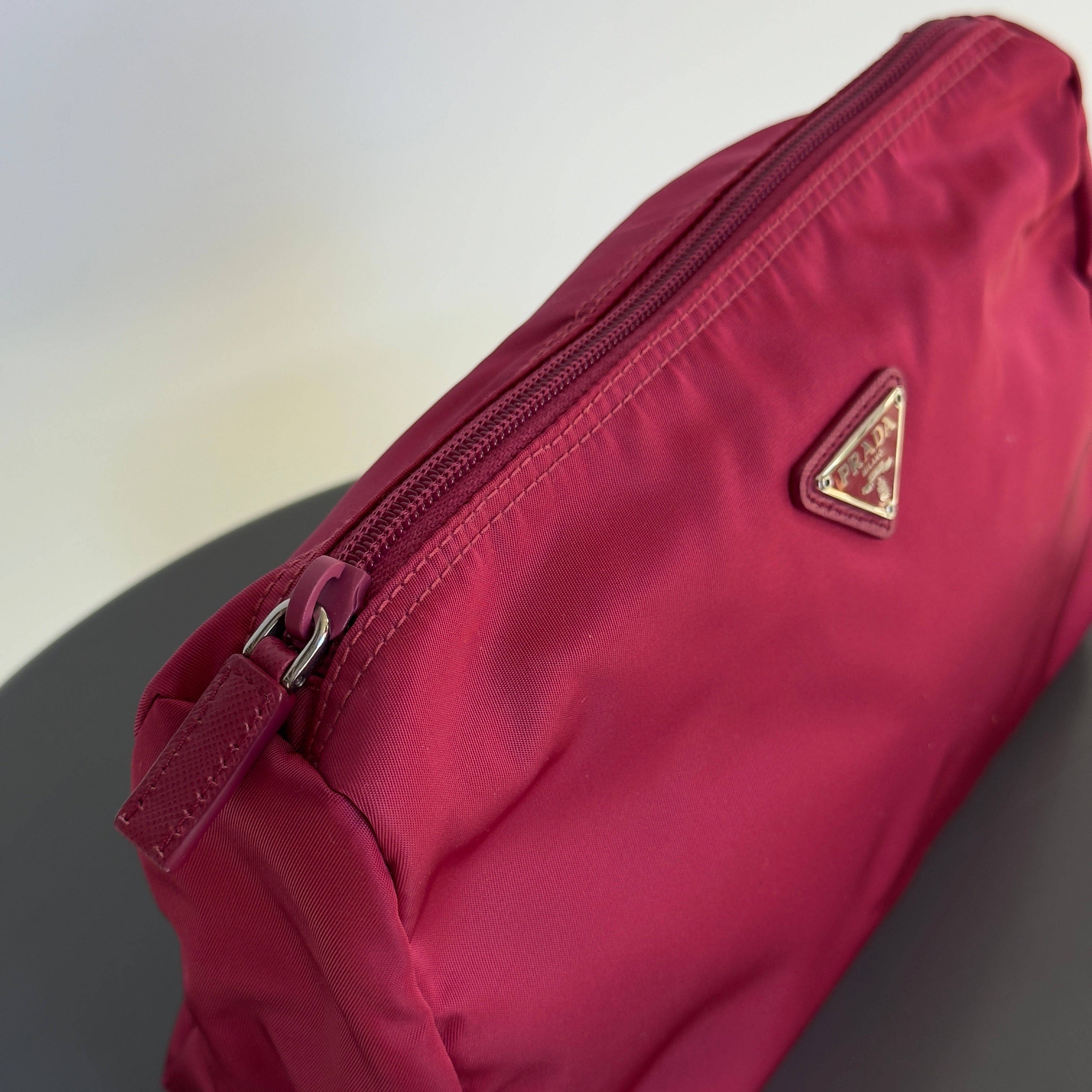 Prada Nylon Pink Cosmetic Pouch - Queen May