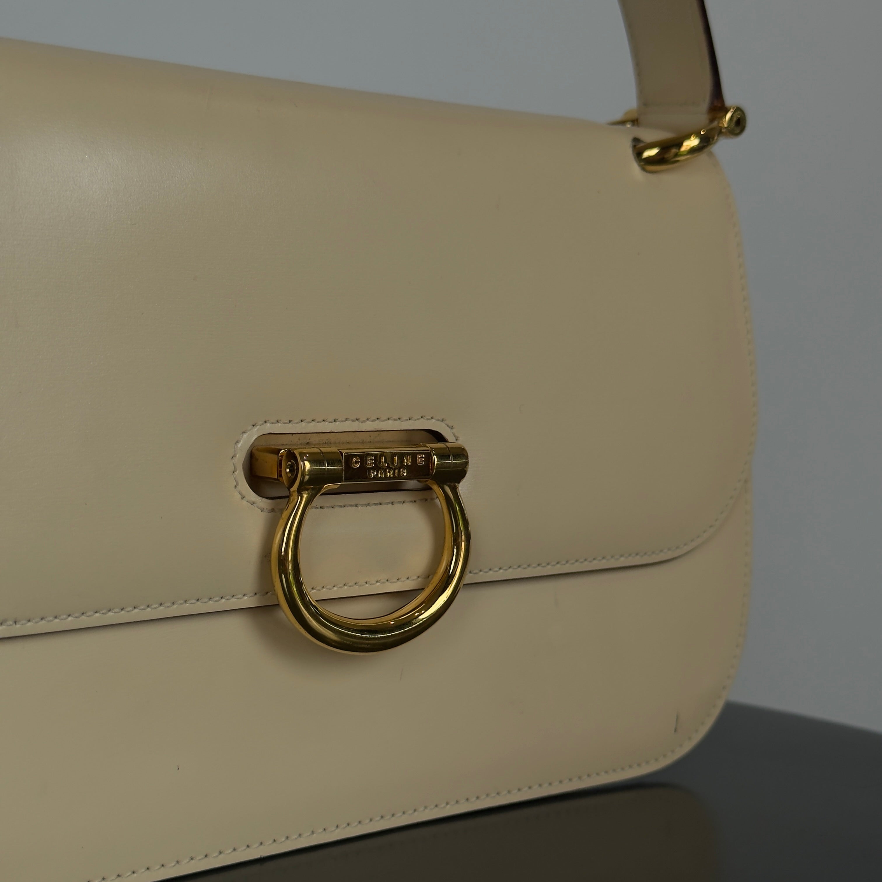 Celine Gancini Beige Leather Bag - Queen May