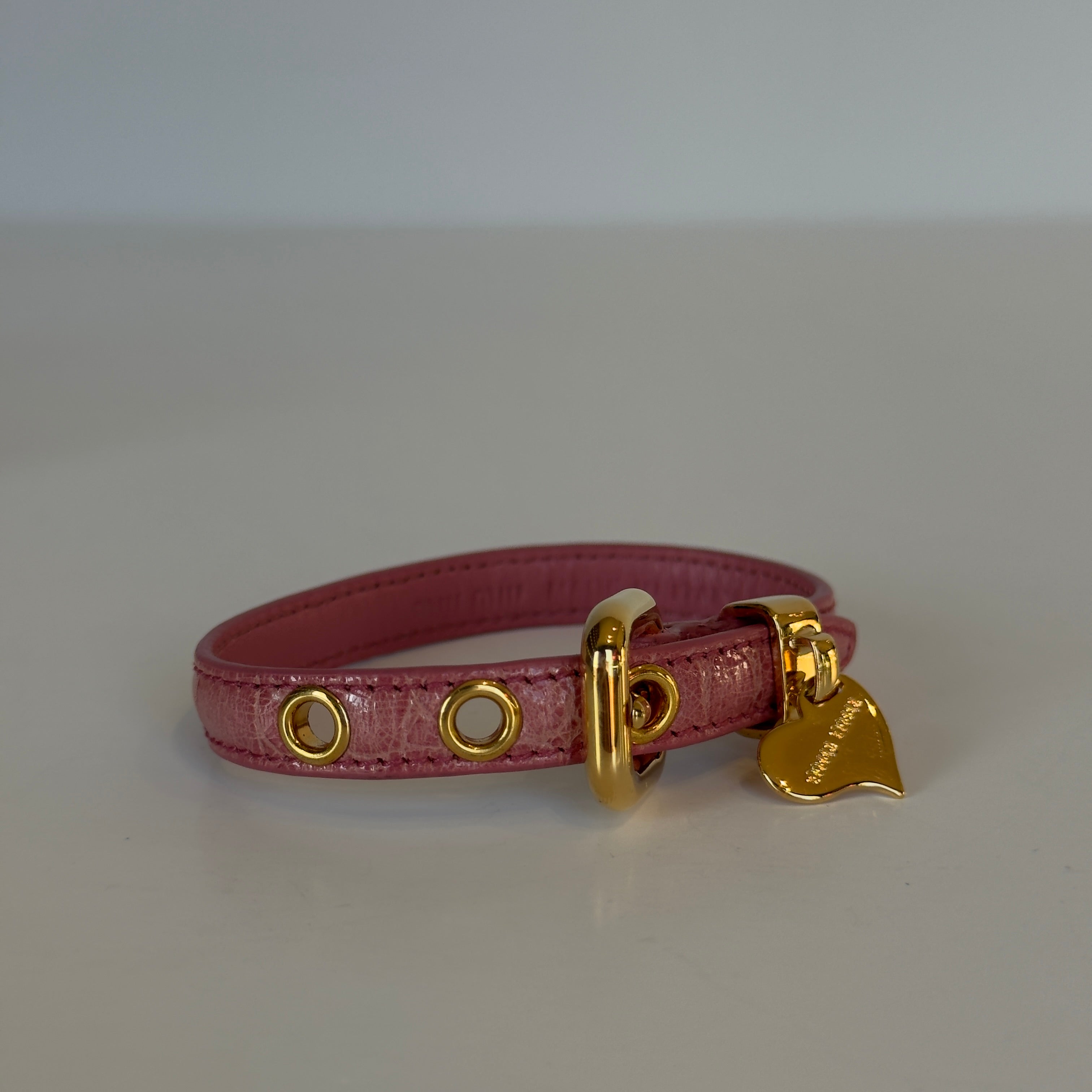 Miu Miu Blush Pink Heart Charm Bracelet - Queen May