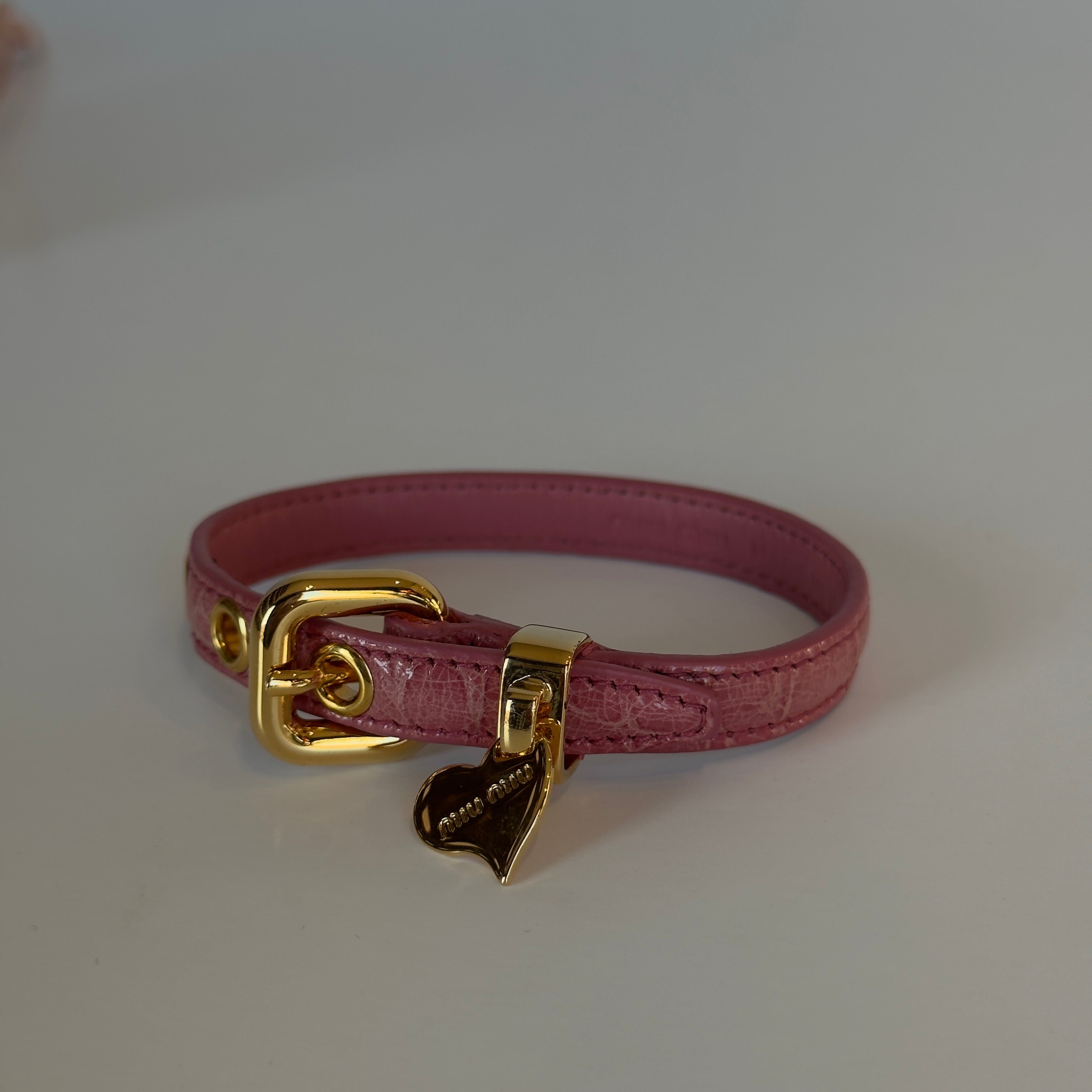 Miu Miu Blush Pink Heart Charm Bracelet - Queen May