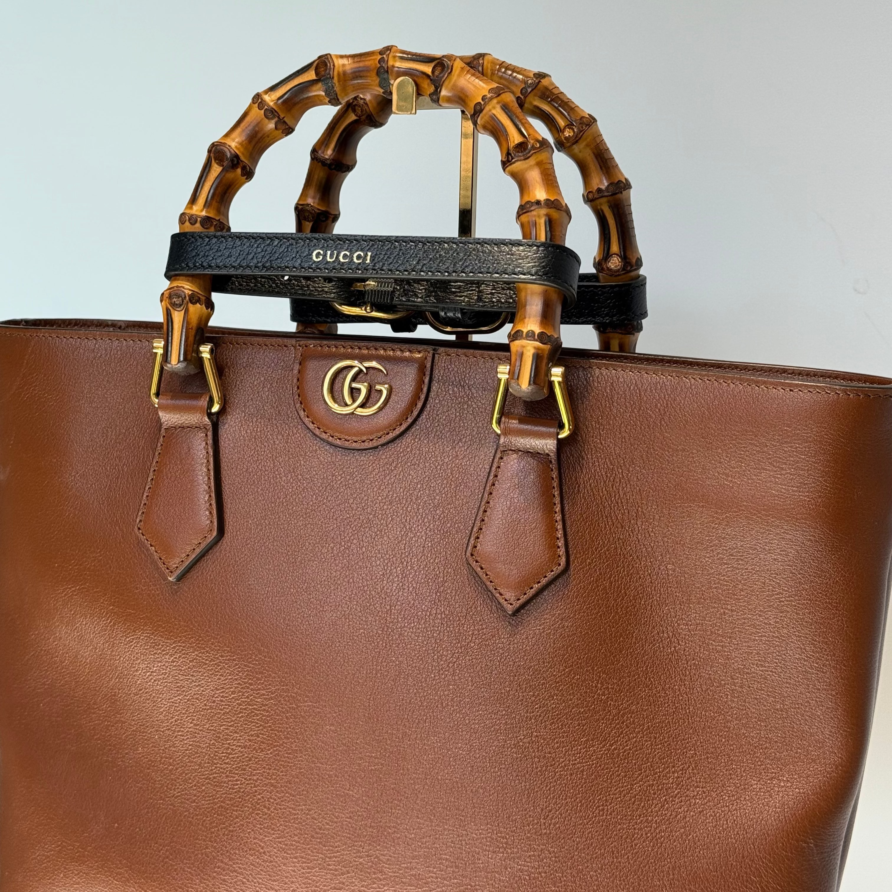 Gucci Diana Medium Leather Tote Brown - Queen May