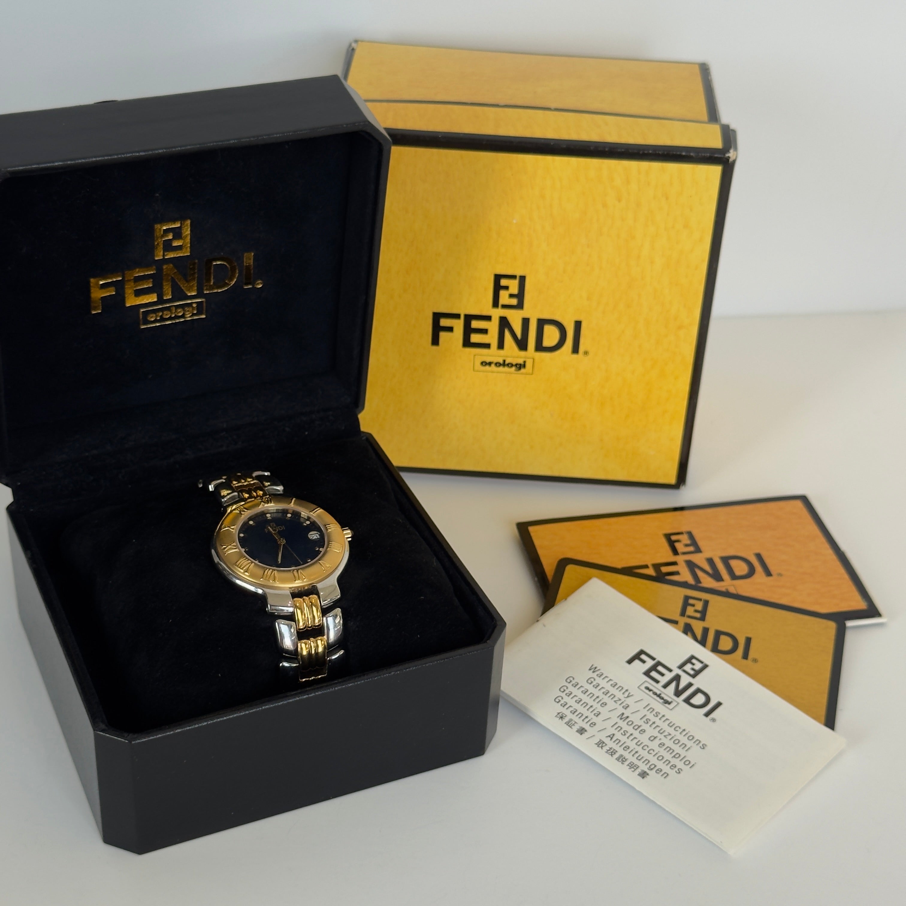 Fendi 900L Blue Dial Two Tone Watch - Queen May