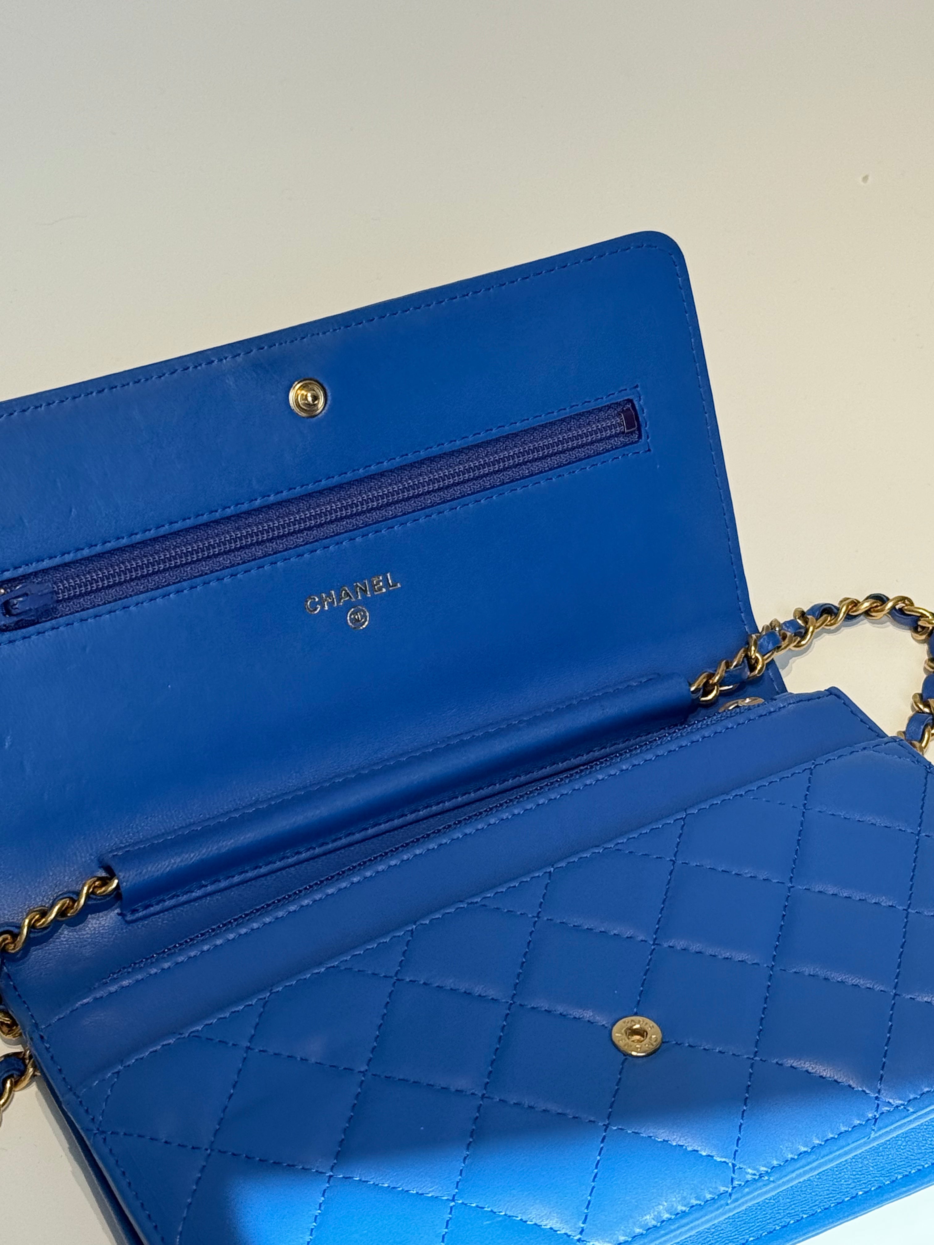 Chanel Lambskin Wallet On Chain Boy Blue - Queen May