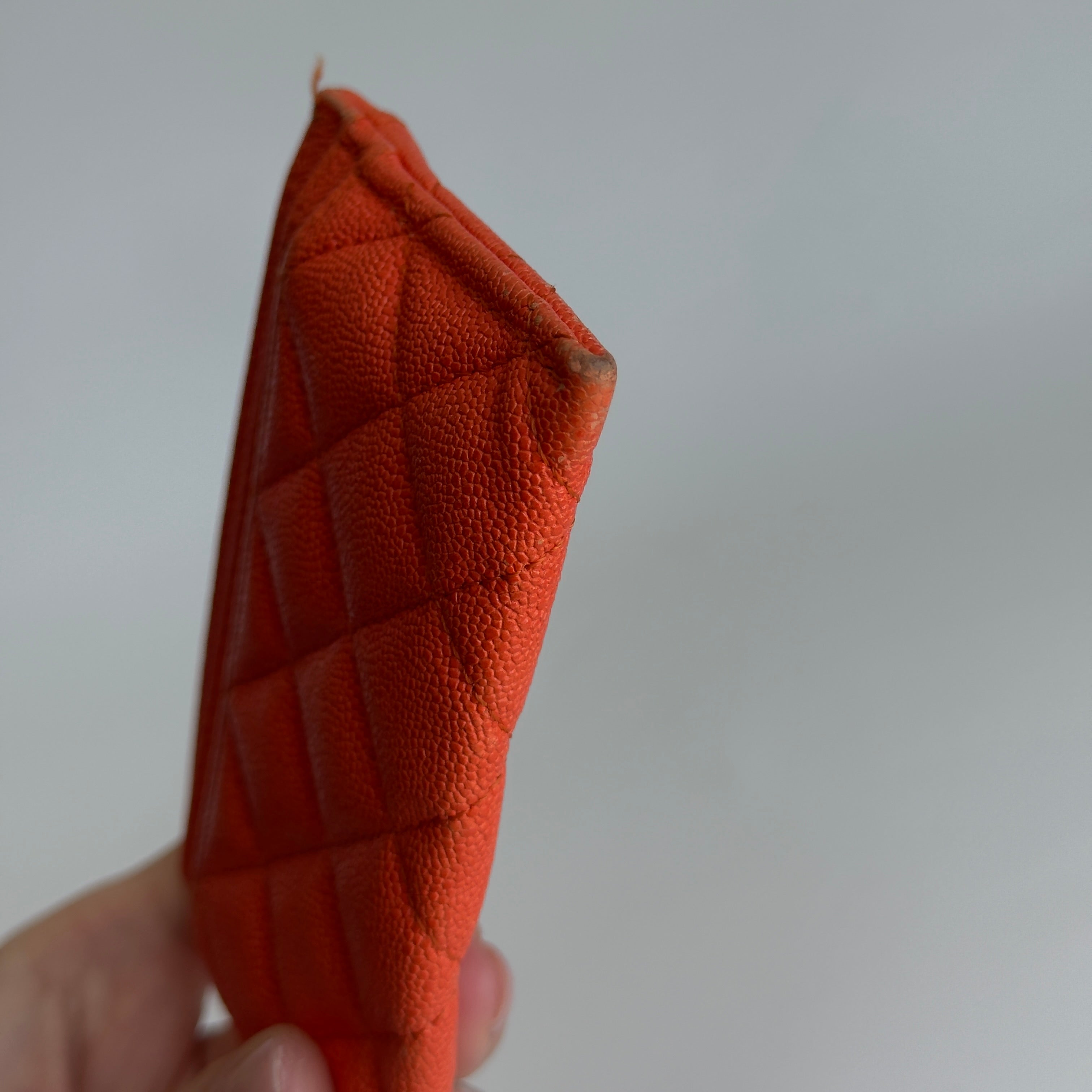 Chanel Orange Boy Caviar Card Holder - Queen May