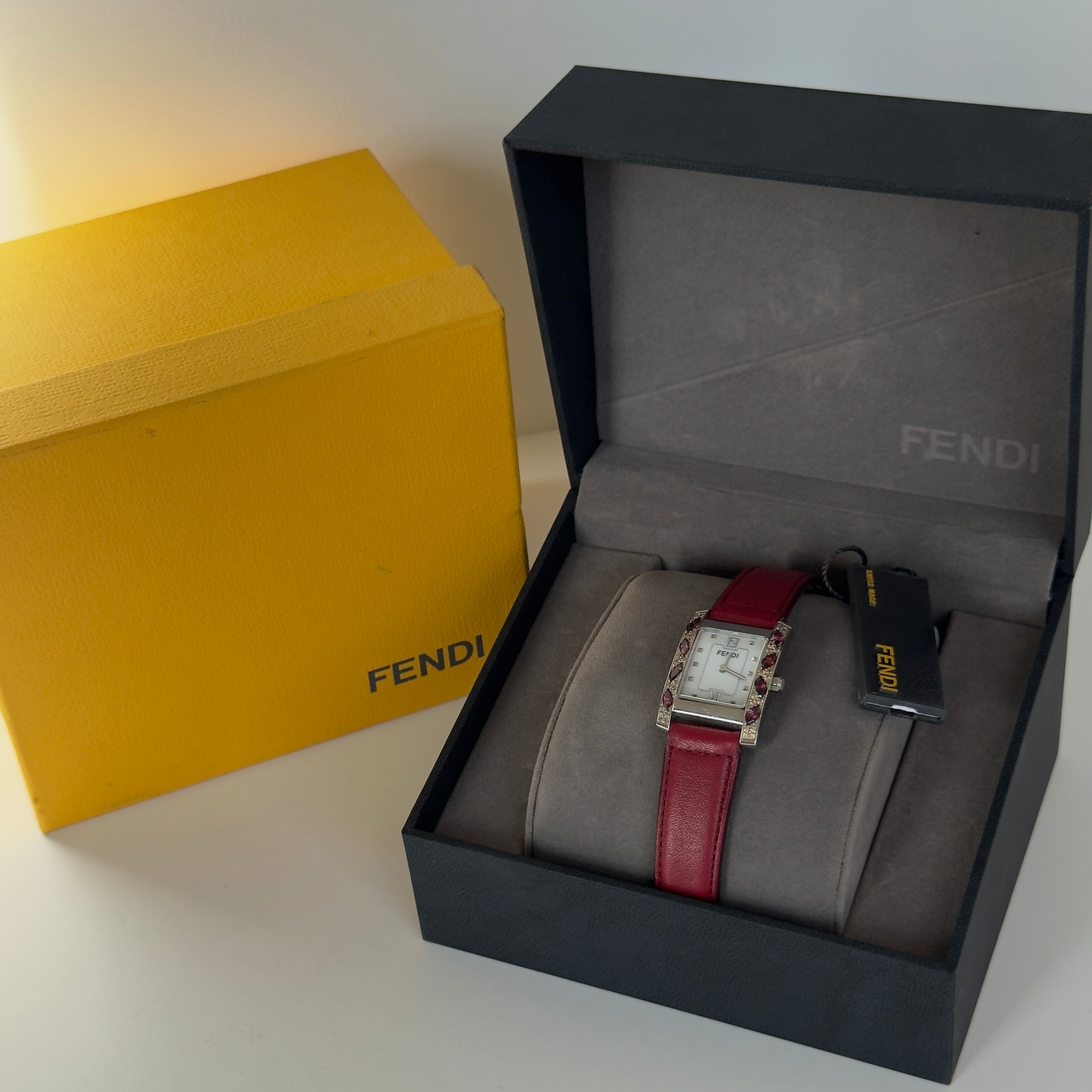 Fendi Classico 7000L Mother of Pearl Dial Crystal Case Watch - Queen May