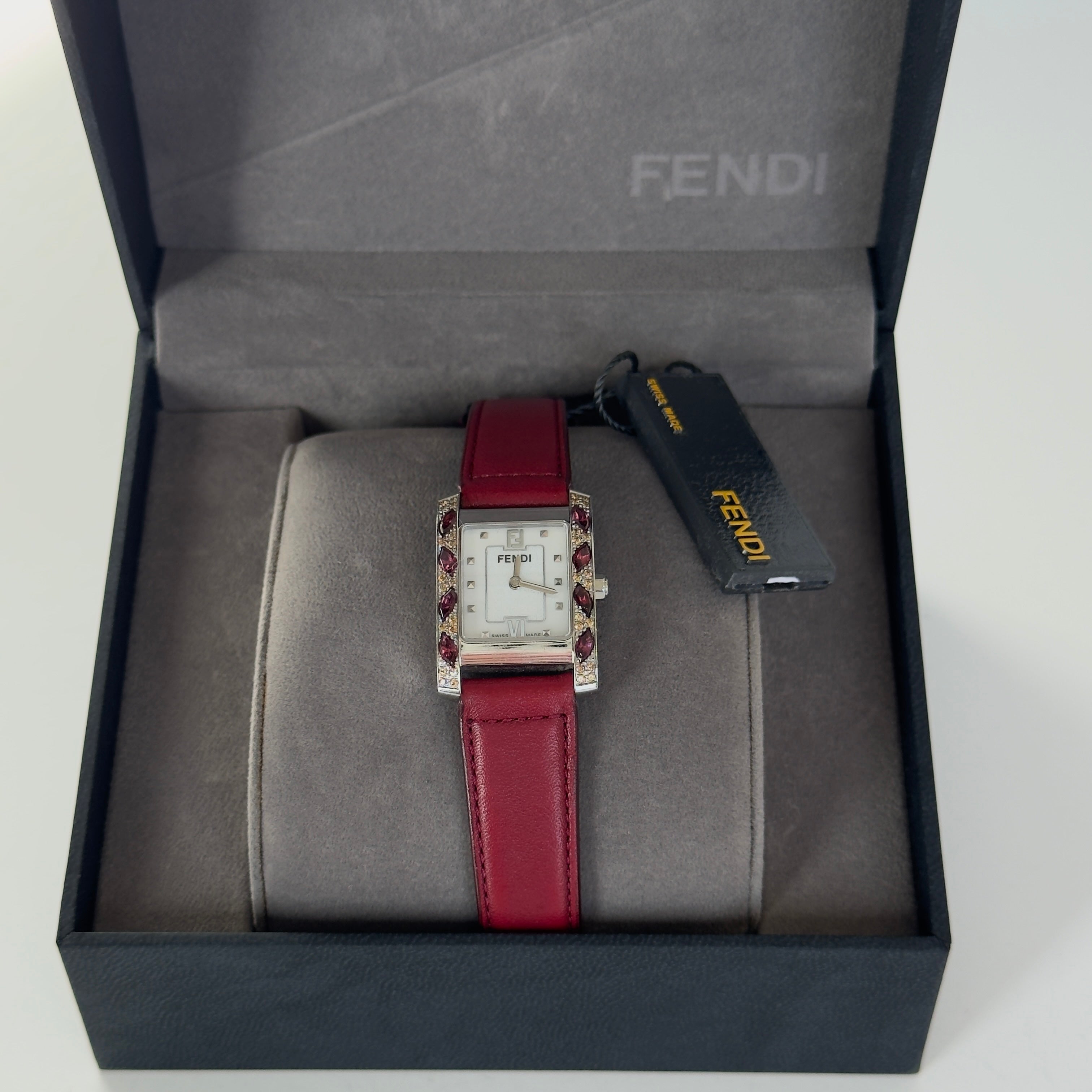 Fendi Classico 7000L Mother of Pearl Dial Crystal Case Watch - Queen May