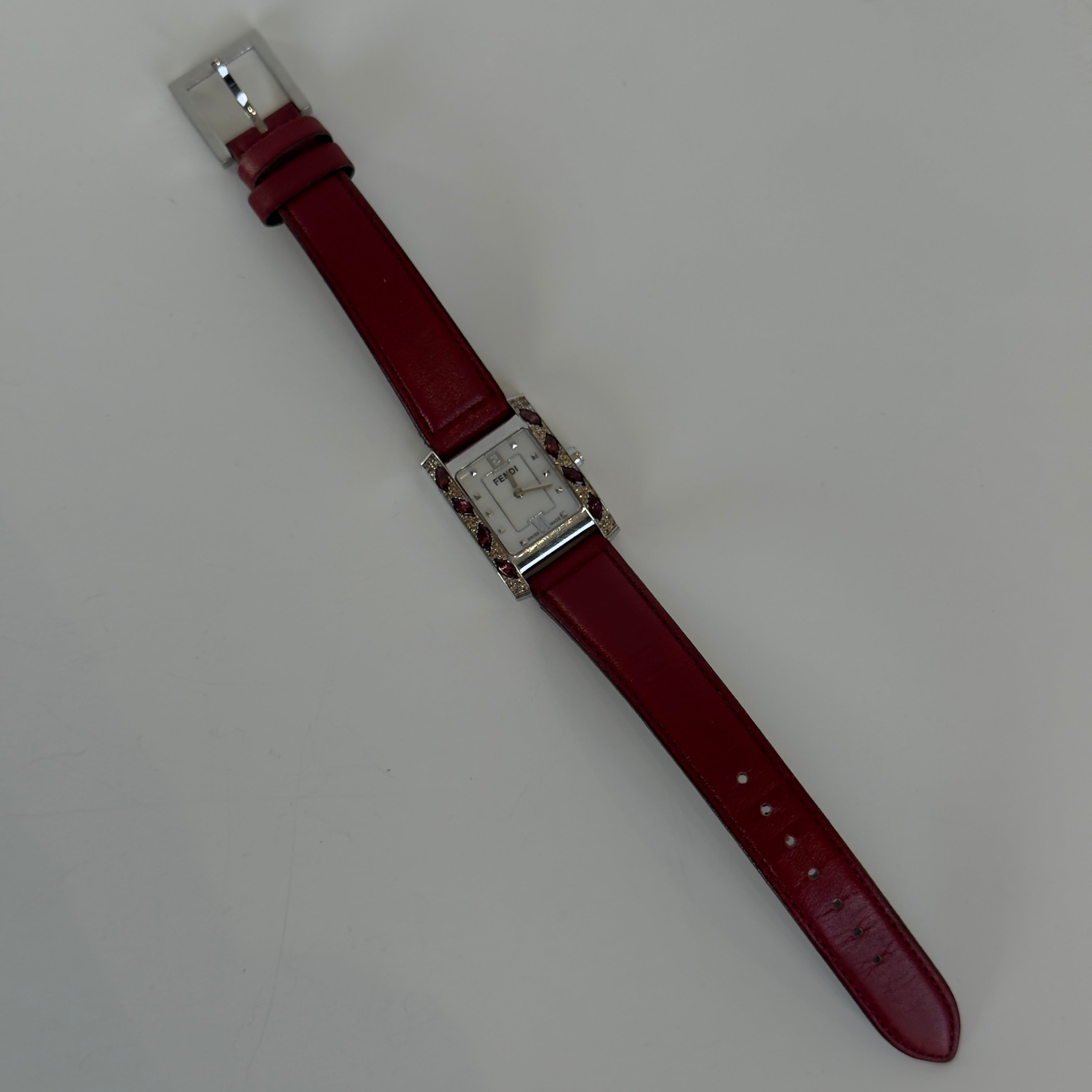 Fendi Classico 7000L Mother of Pearl Dial Crystal Case Watch - Queen May