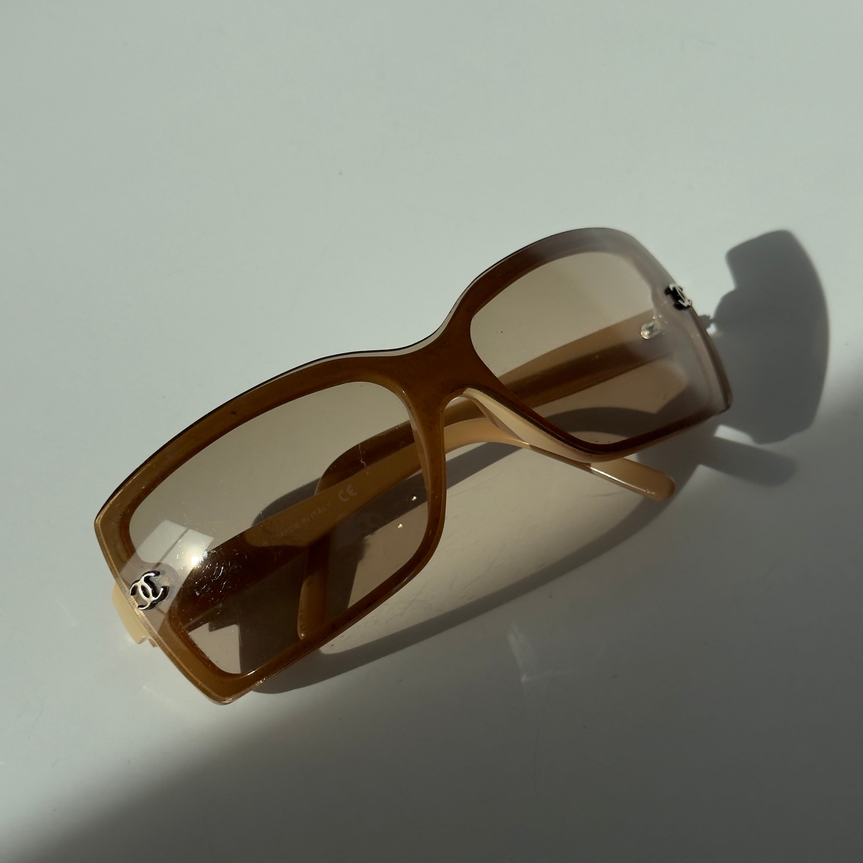 Vintage Chanel Brown Acetate CC Sunglasses - Queen May