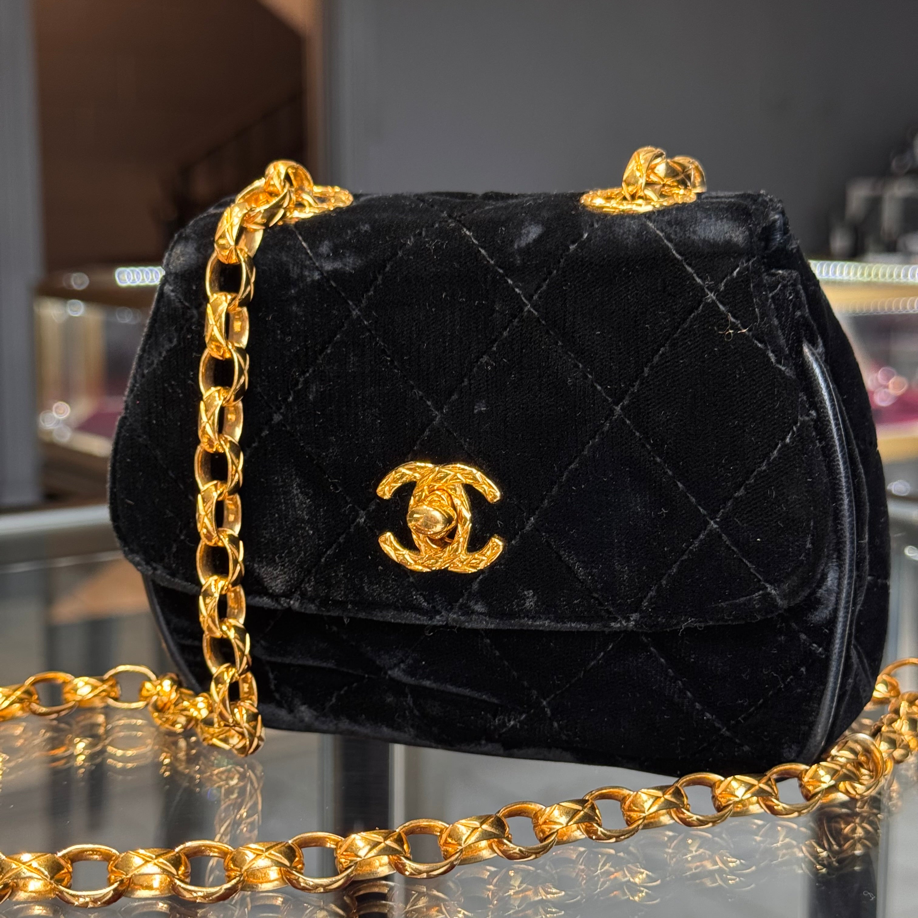 Chanel Quilted CC Velvet Bijoux Chain Crossbody - Queen May