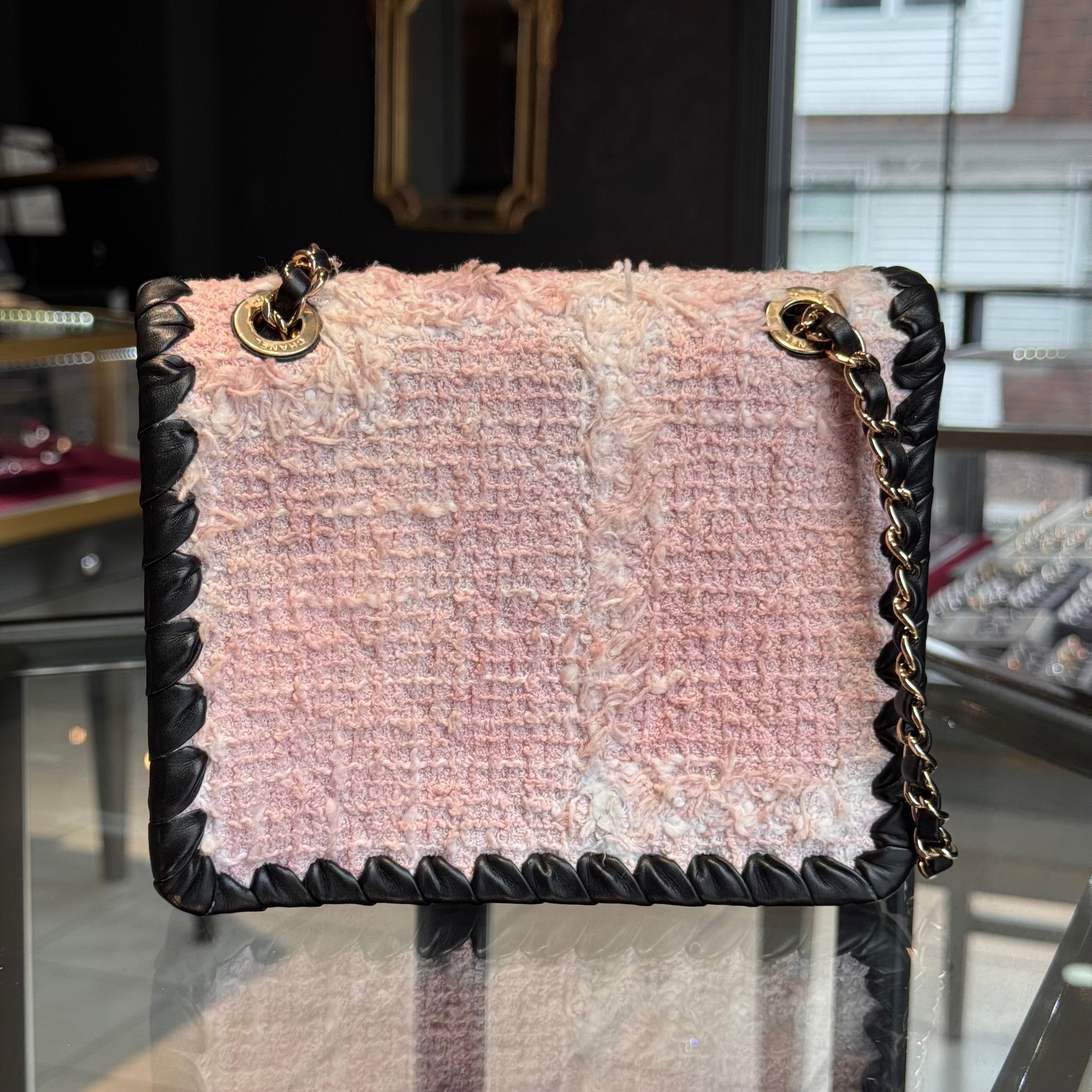 Chanel My Own Frame Flap Bag Quilted Tweed With Braided Calfskin - Queen May