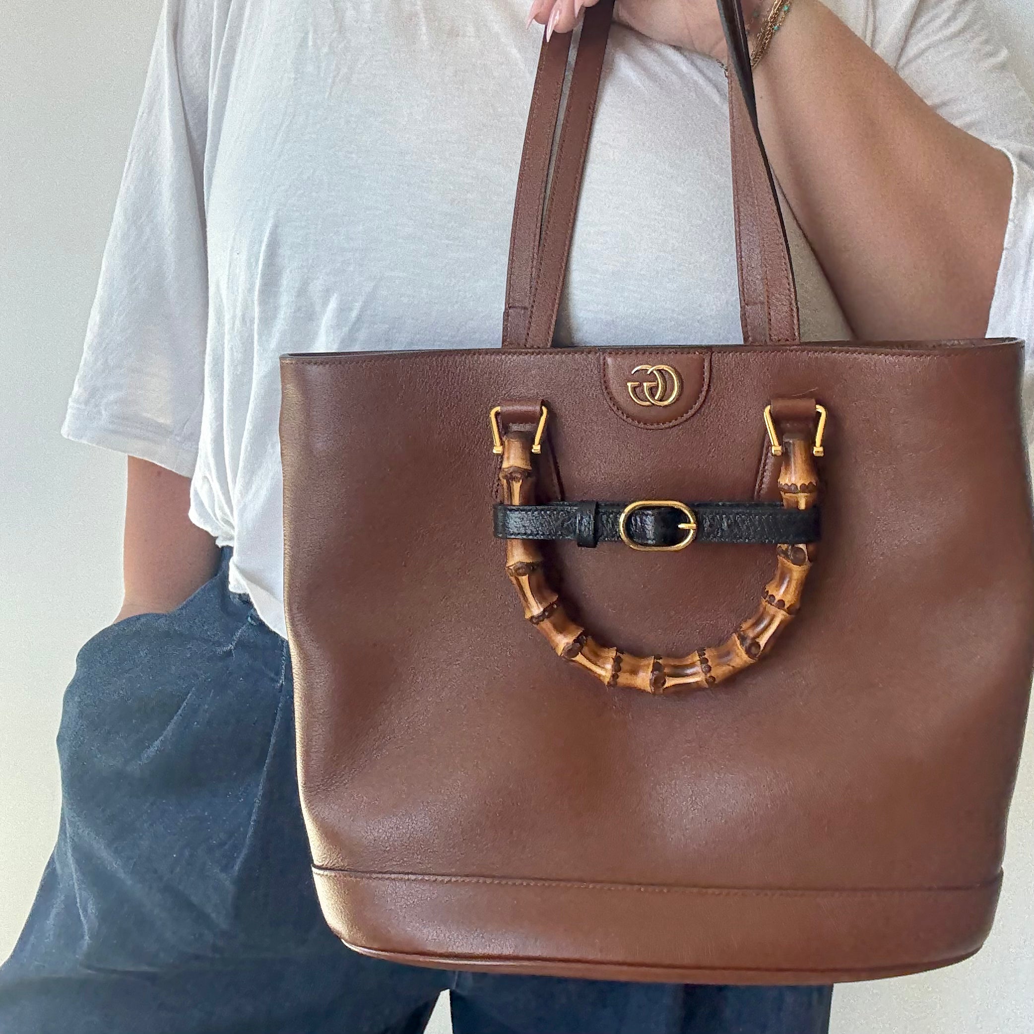Gucci Diana Medium Leather Tote Brown - Queen May