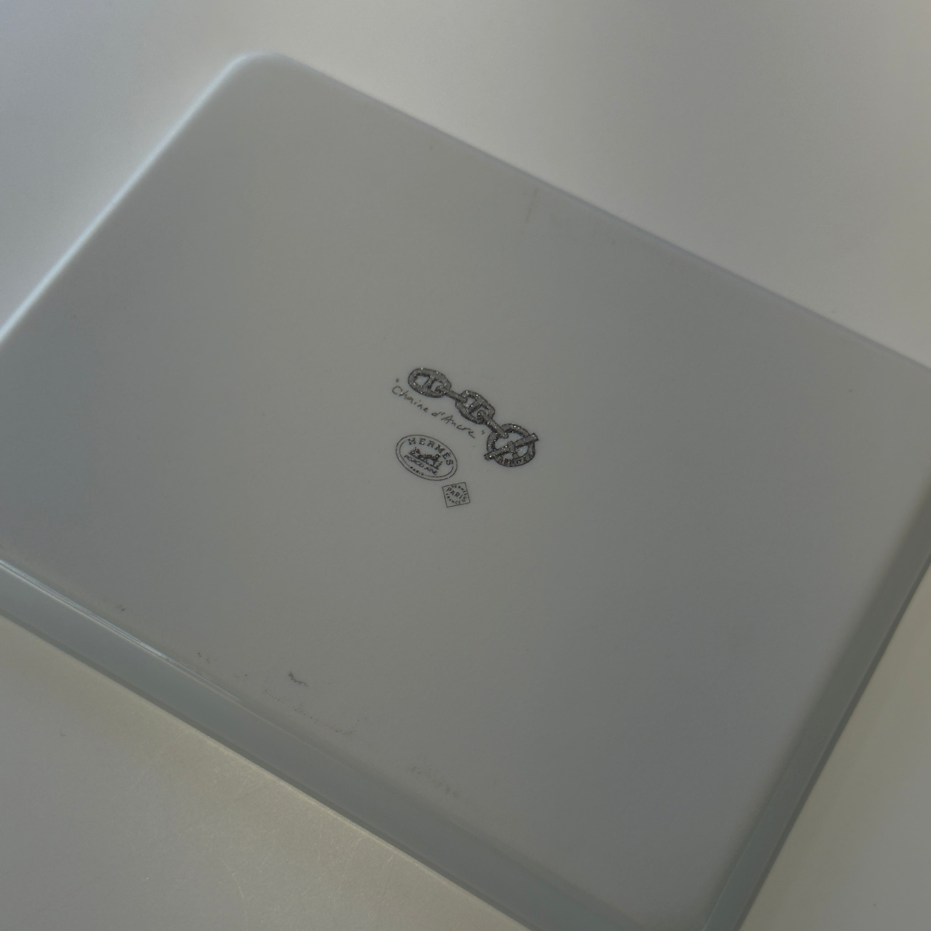 Hermes Porcelain Chaine D'ancre Tray Grey