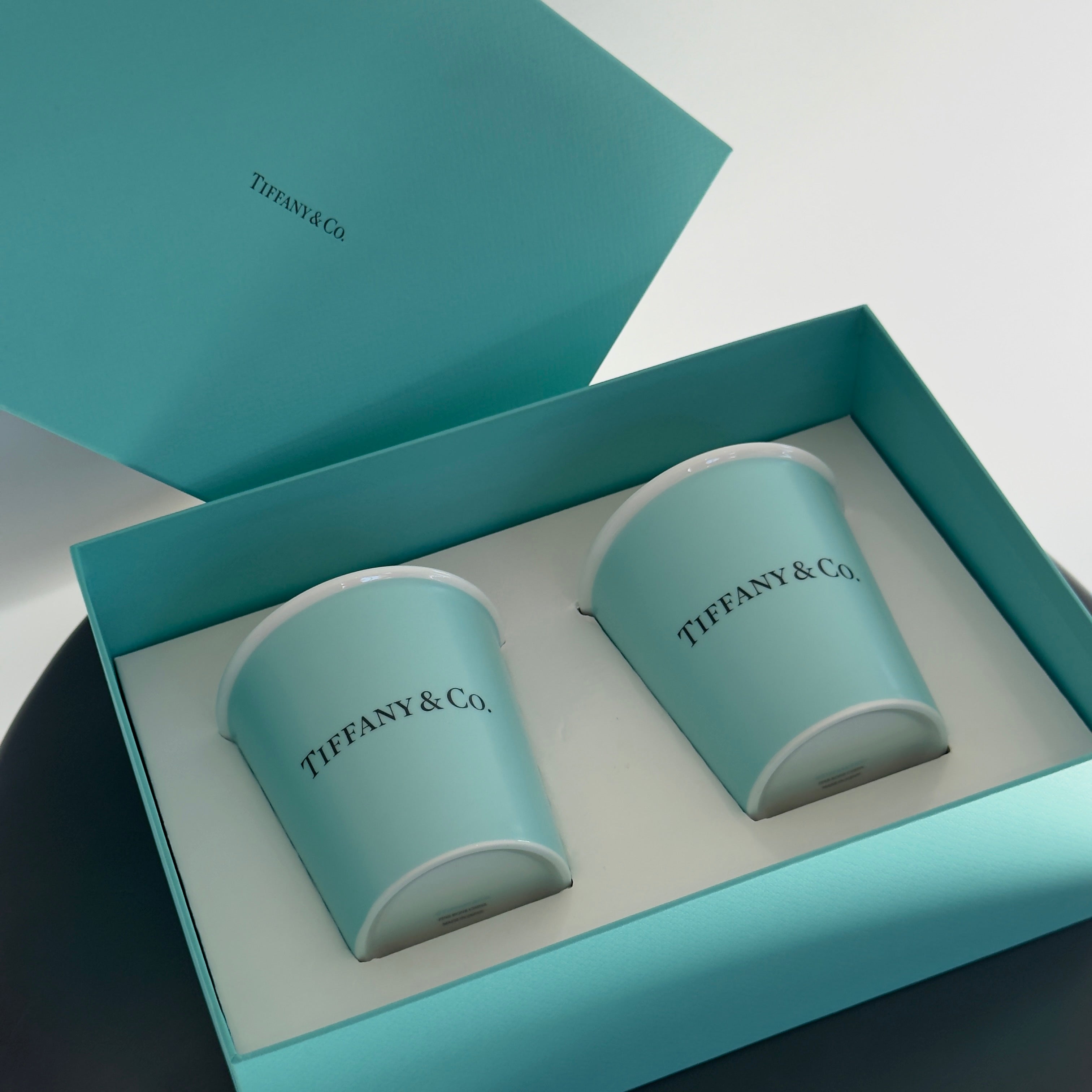 Tiffany Coffee Cups In Bone China Tiffany Blue Set of Two