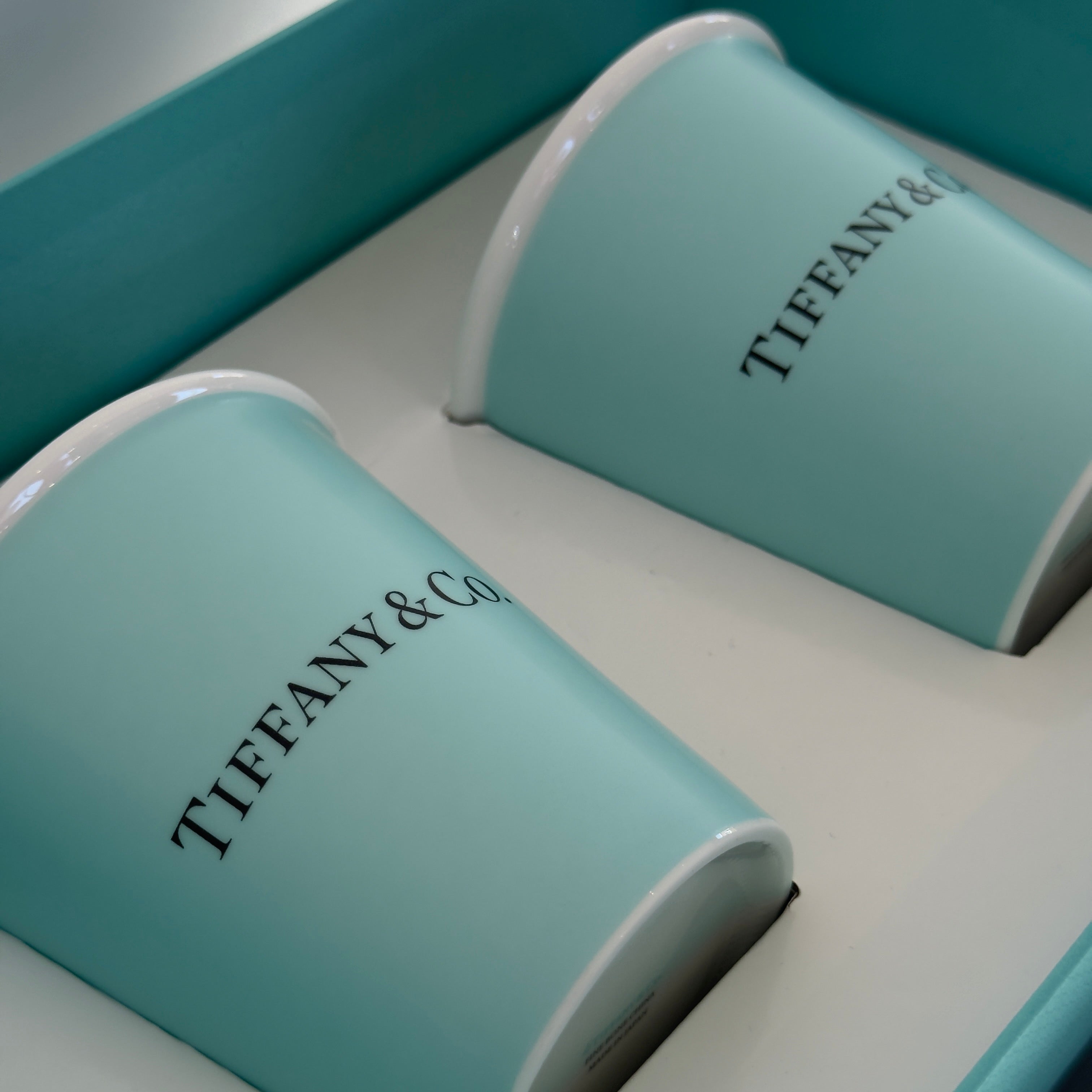 Tiffany Coffee Cups In Bone China Tiffany Blue Set of Two