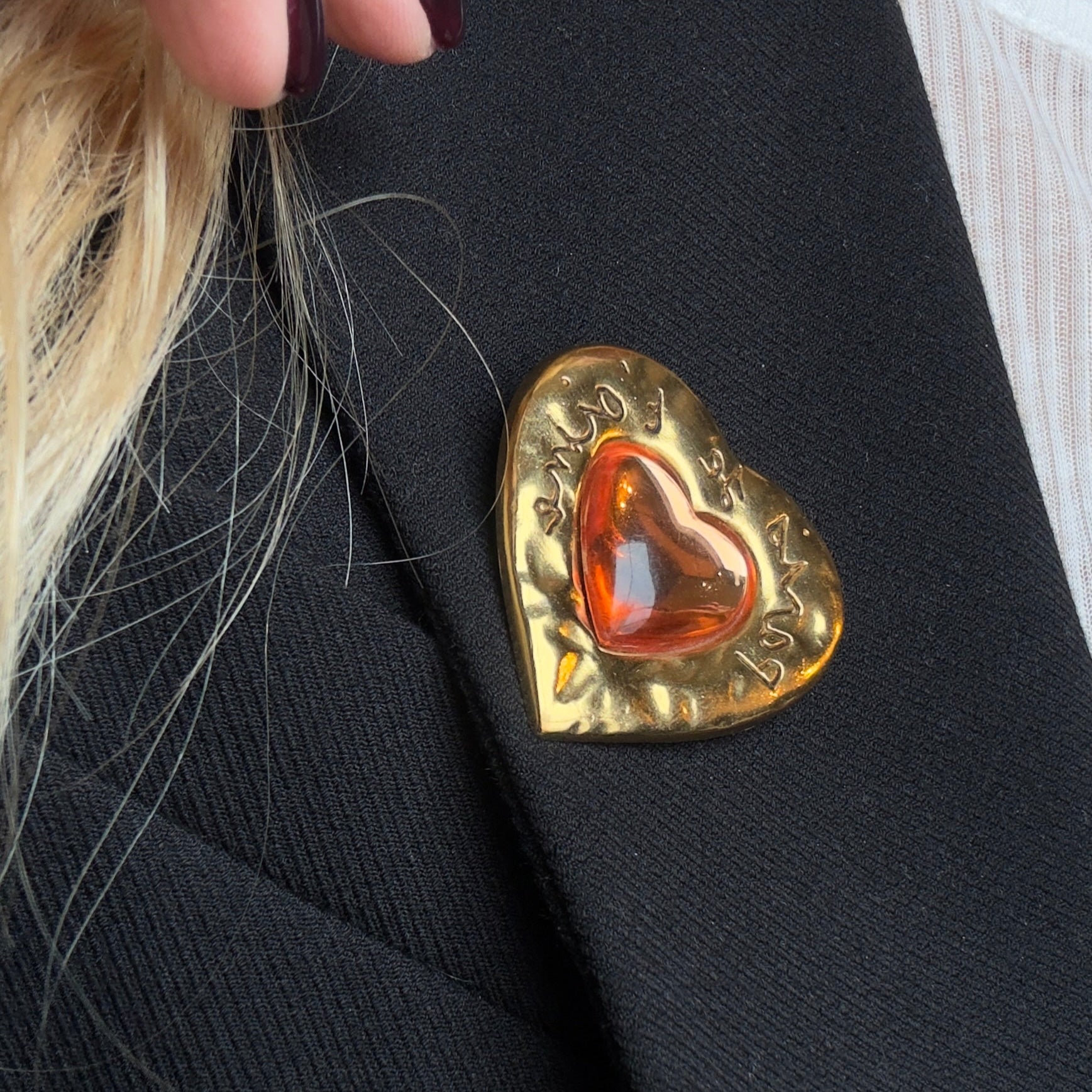 Vintage Yves Saint Laurent Heart Brooch - Queen May
