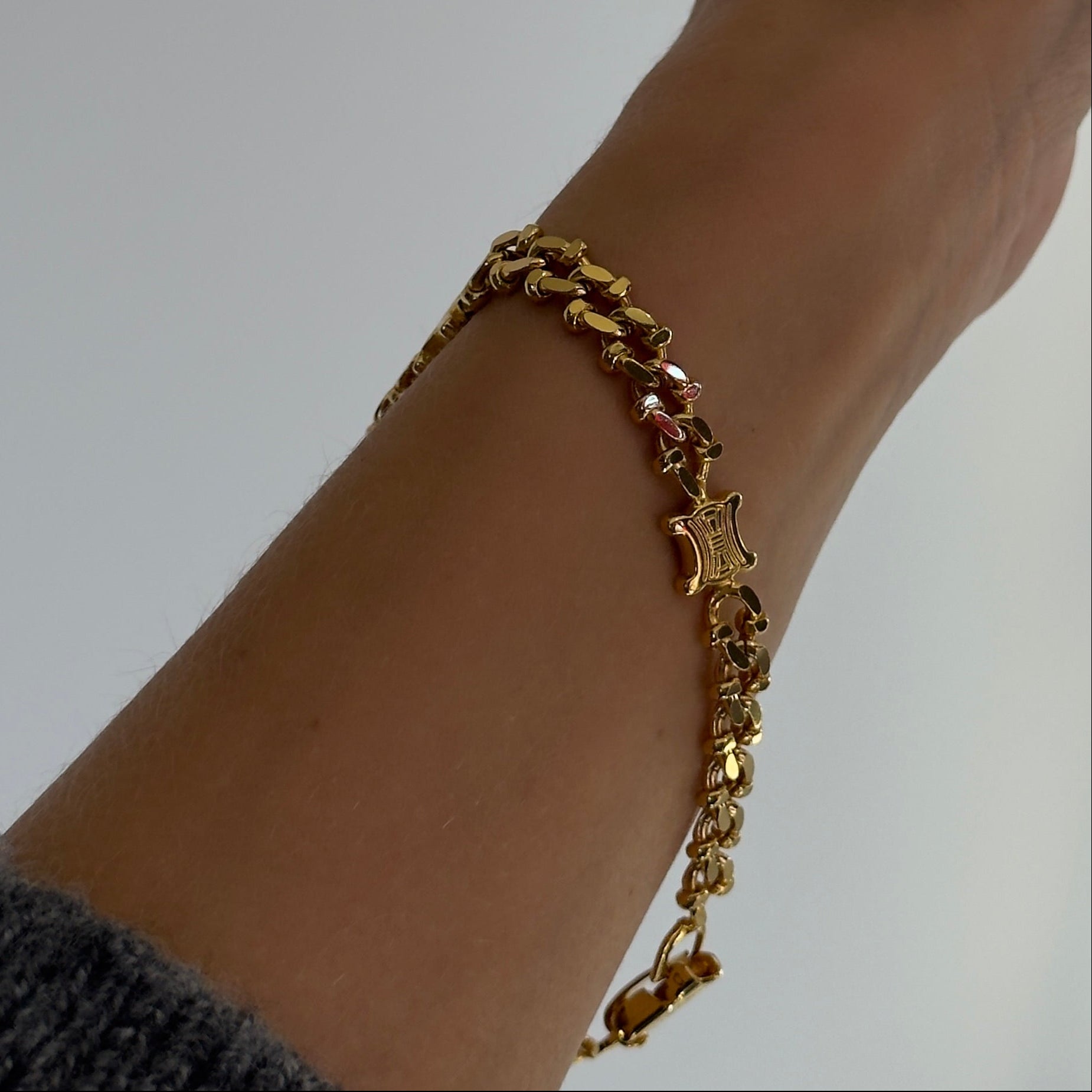 Celine Gold Tone Triomphe Bracelet - Queen May