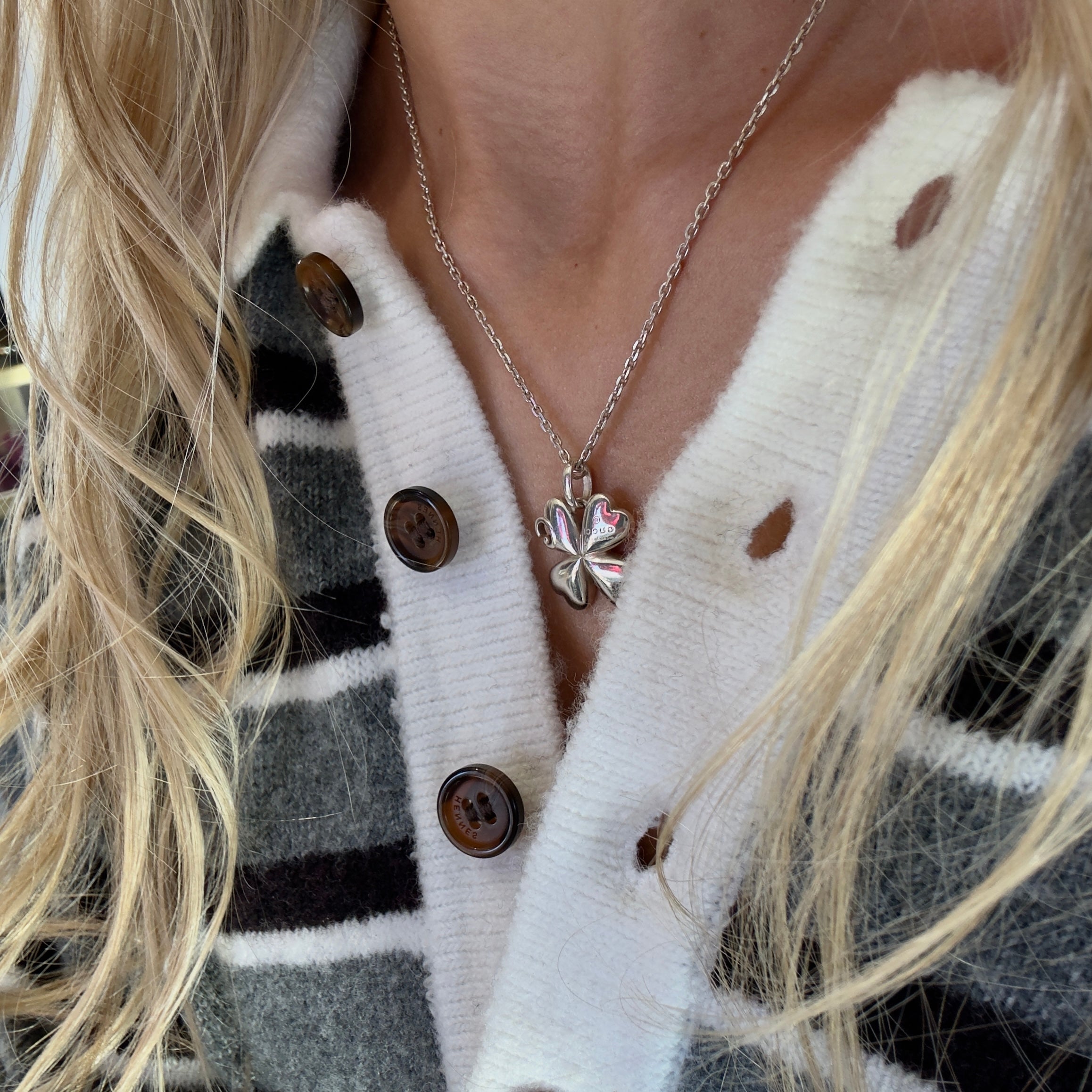 Gucci Four Leaf Clover Necklace Sterling Silver - Queen May