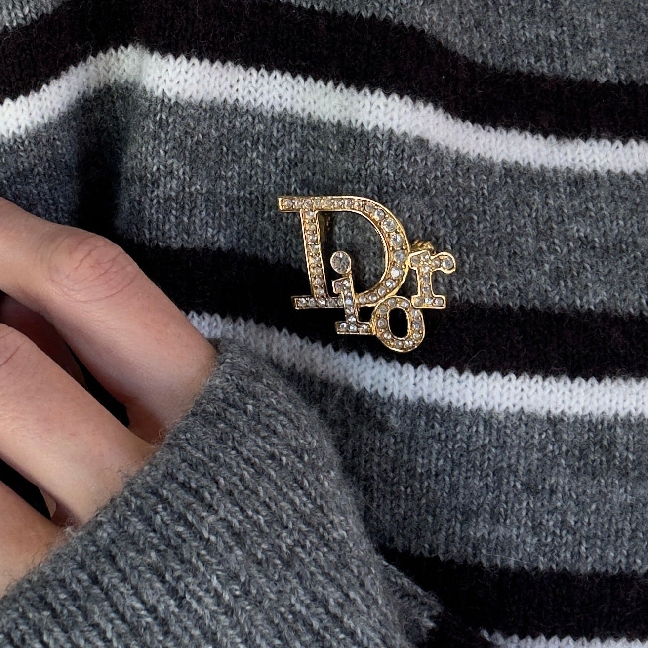 Christian Dior Rhinestone Brooch - Queen May