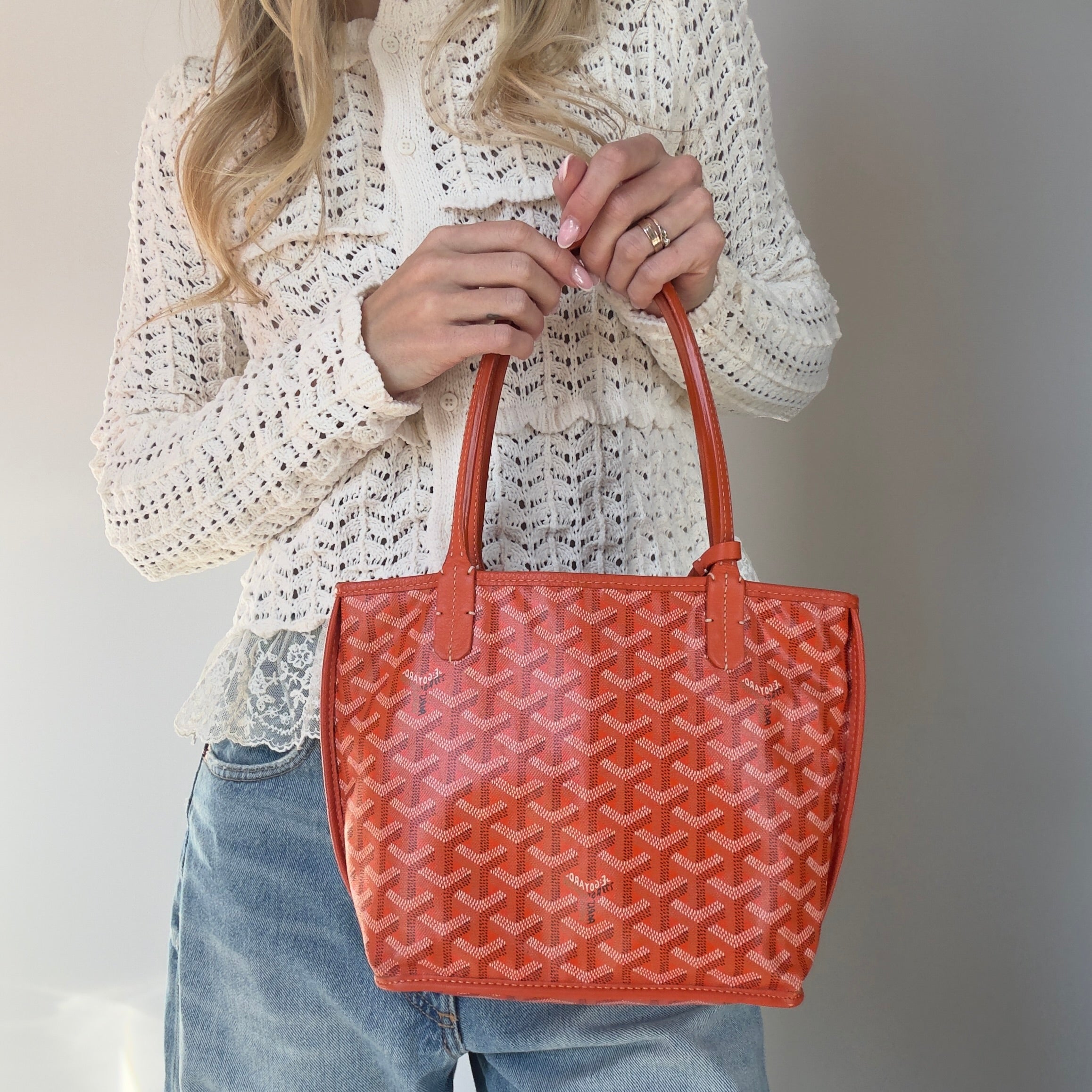 Goyard Mini Anjou Orange Tote - Queen May